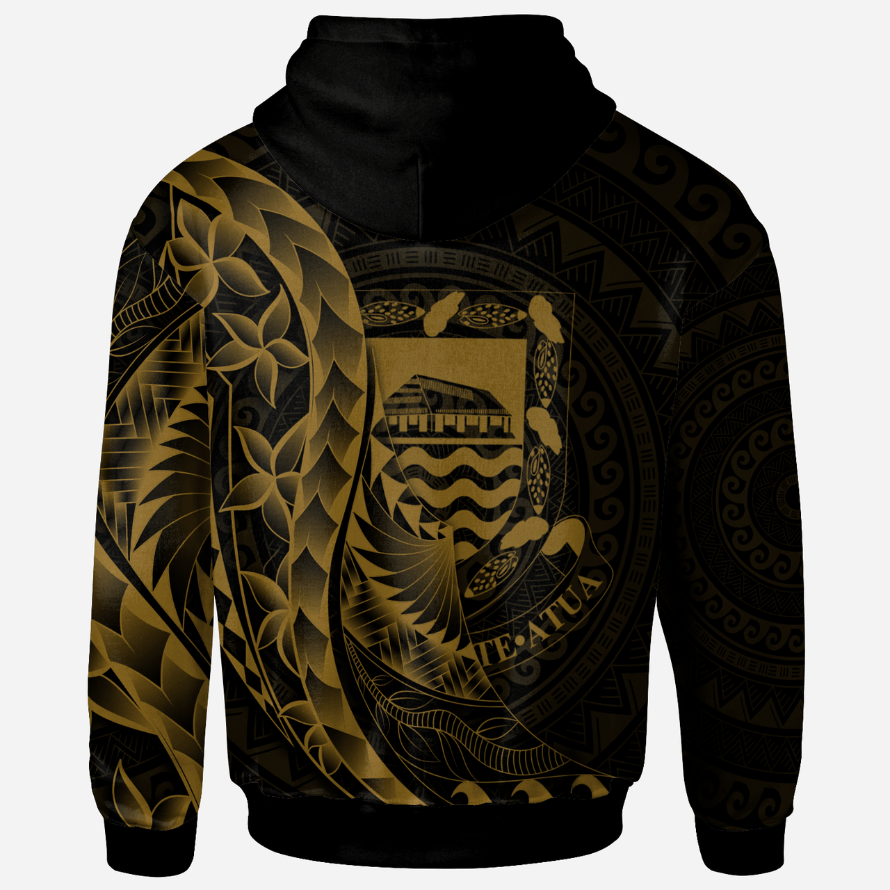 Tuvalu Hoodie - Polynesian Pattern Style Gold Color