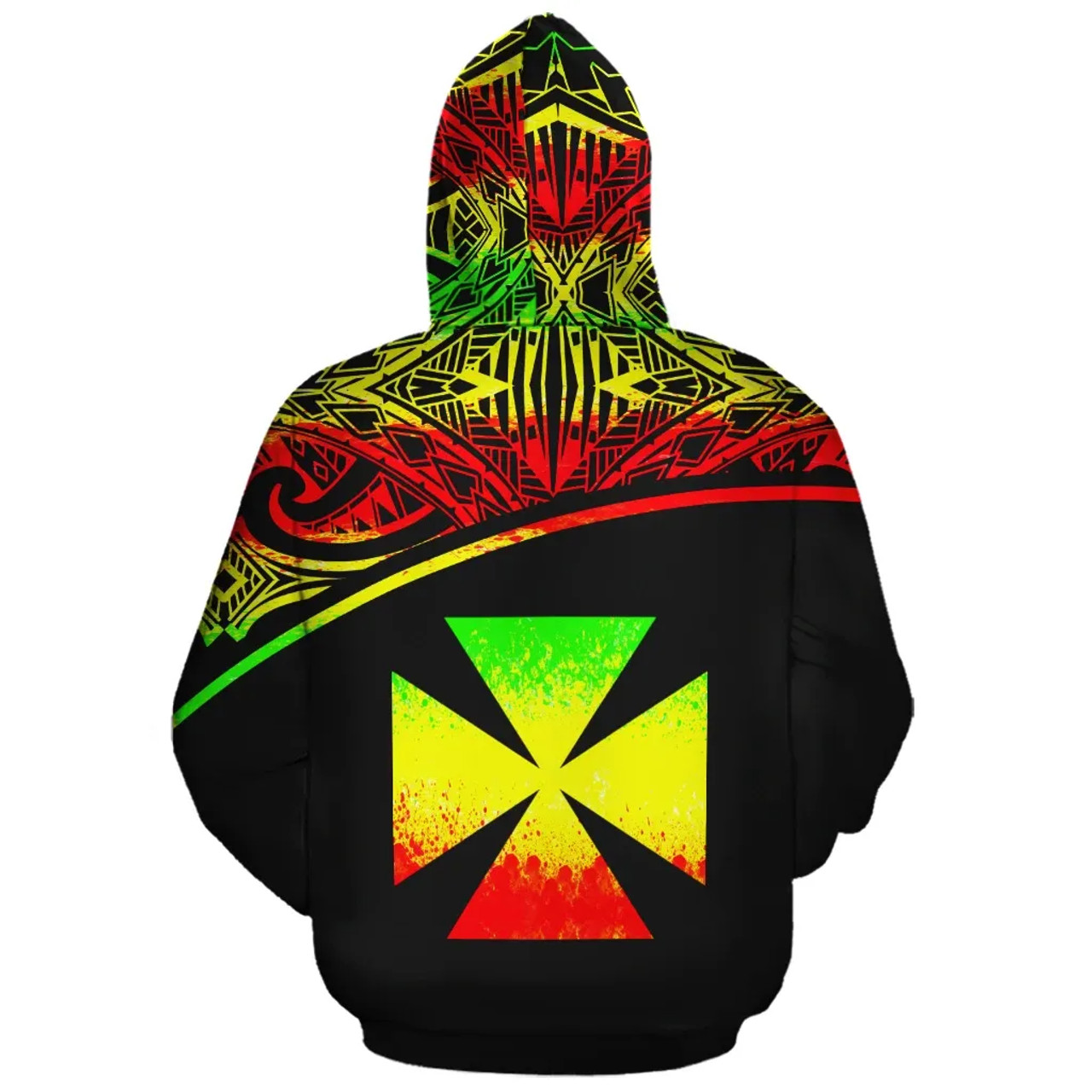 Wallis and Futuna Polynesian Personalised Custom Hoodie - Reggae Curve