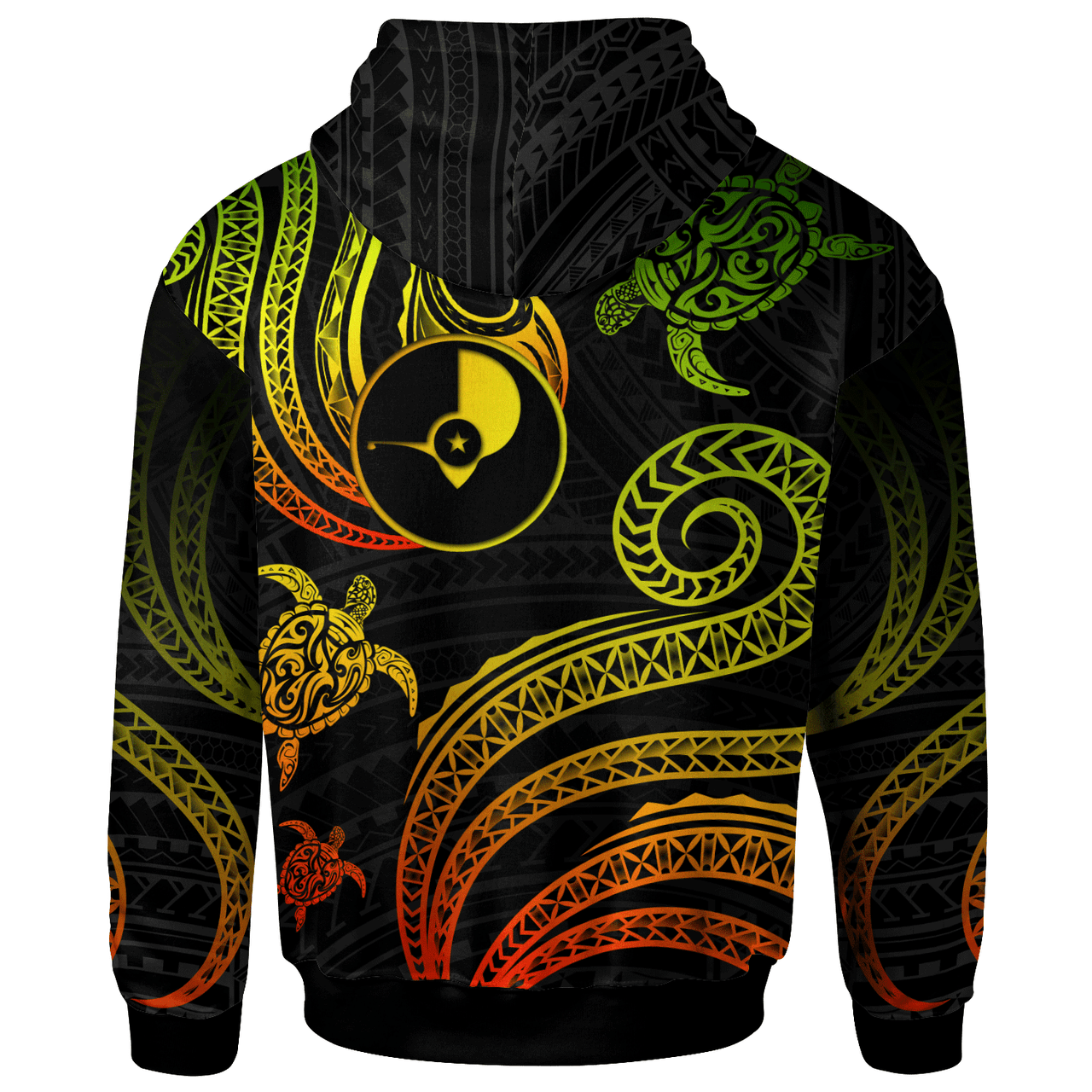 Yap Personalised Custom Hoodie - Polynesian Turtle With Pattern Reggae