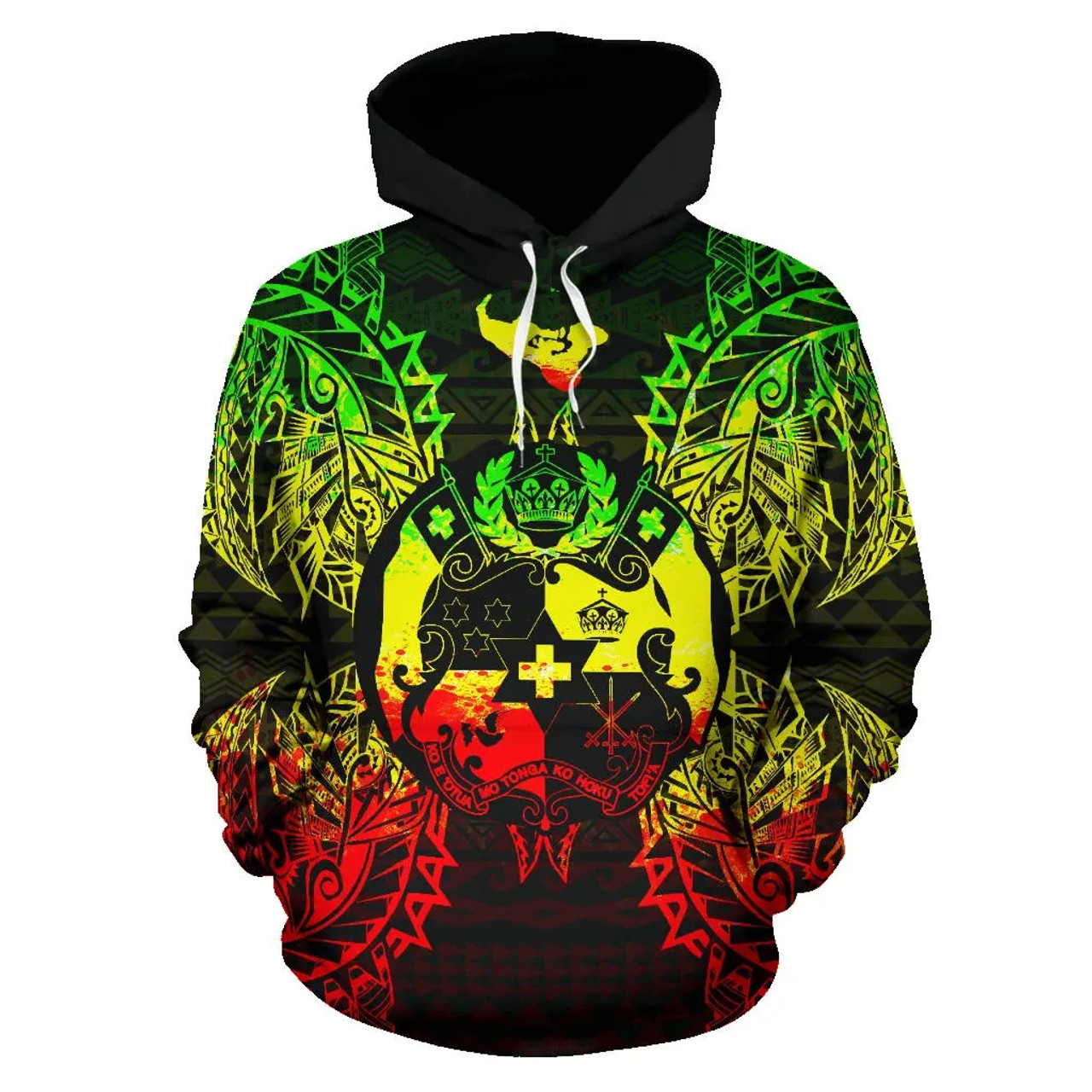 Tonga Polynesian ll Over Hoodie Map Reggae