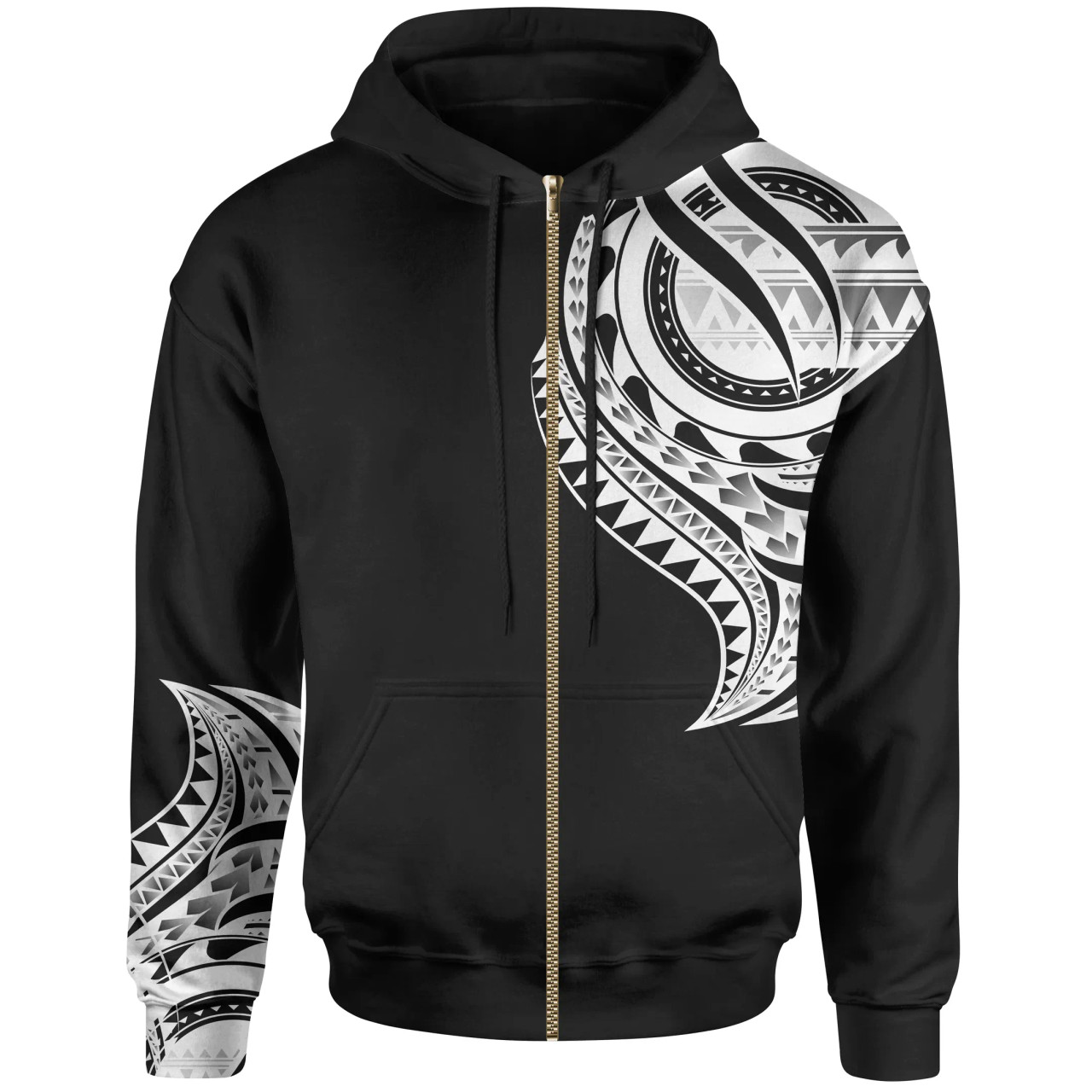 Yap State Hoodie - Yap State Tatau White Patterns With Coat Of'rms