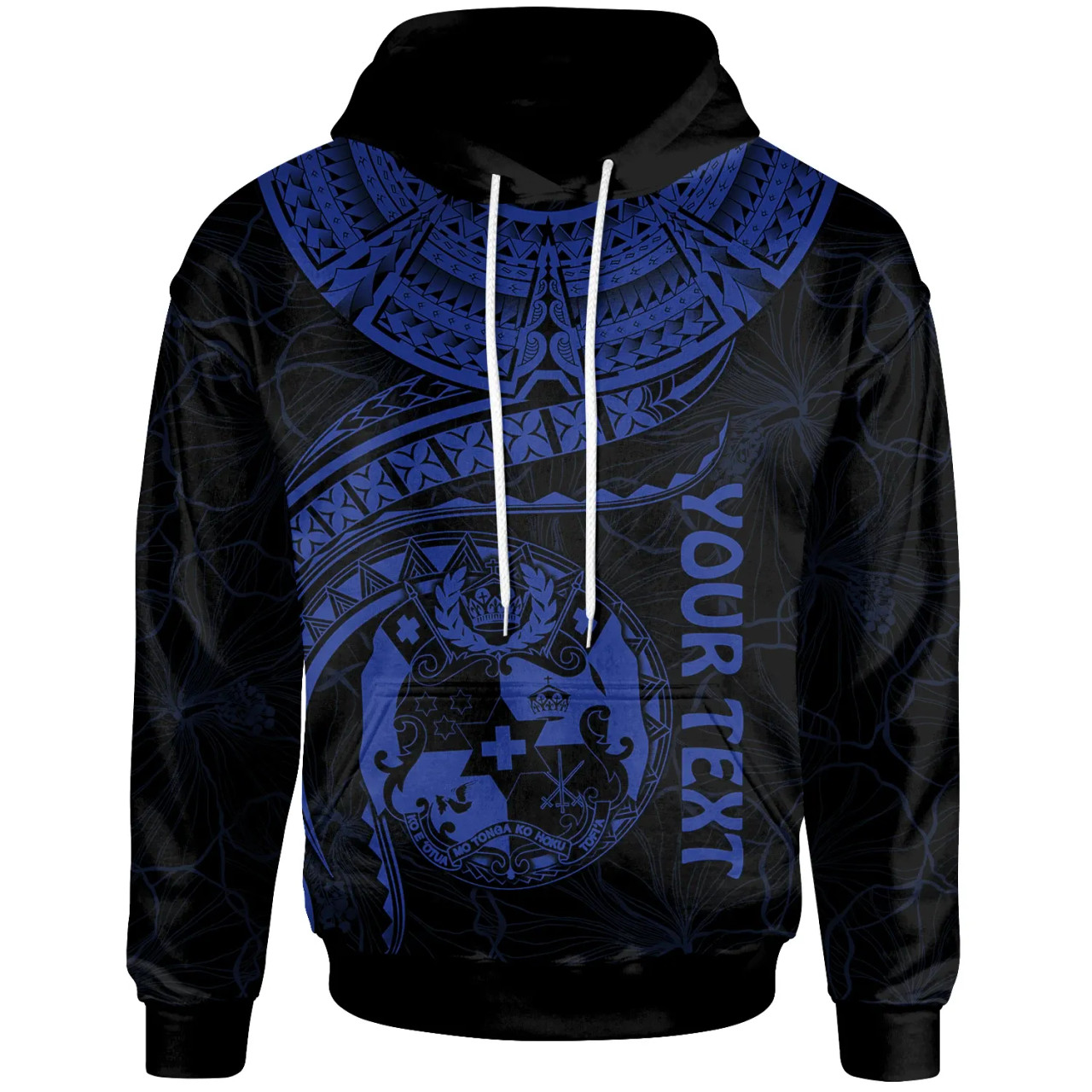 Tonga Polynesian Personalised Hoodie - Tonga Waves (Blue)