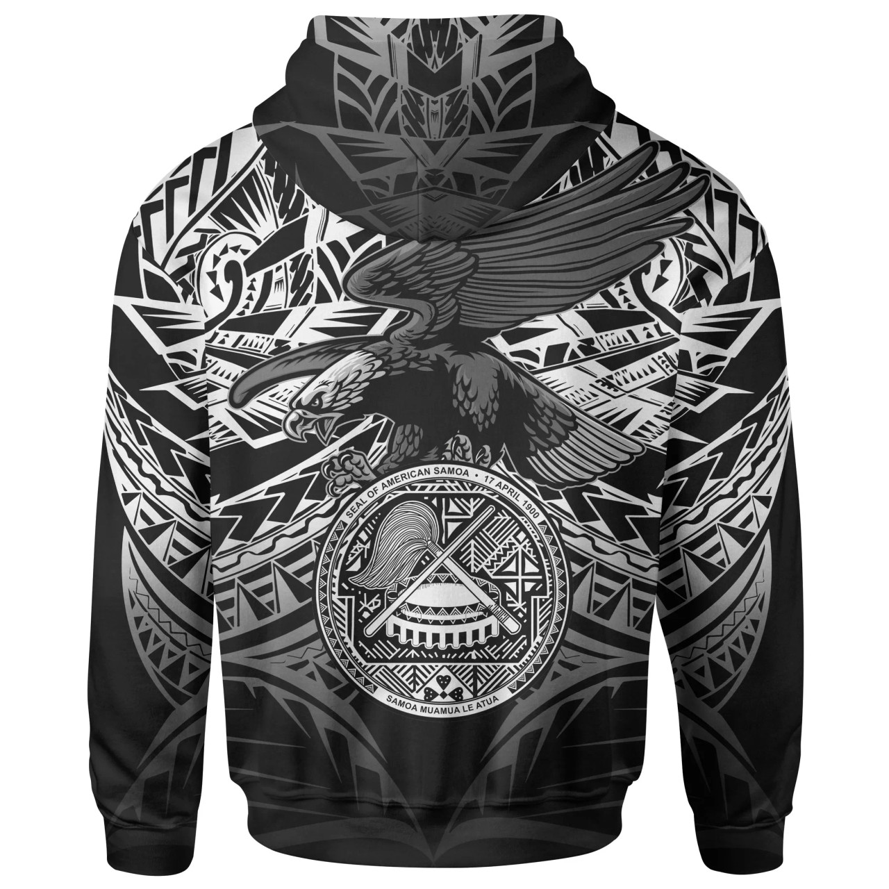 American Samoa Polynesian Hoodie - Eagle Tribal Pattern