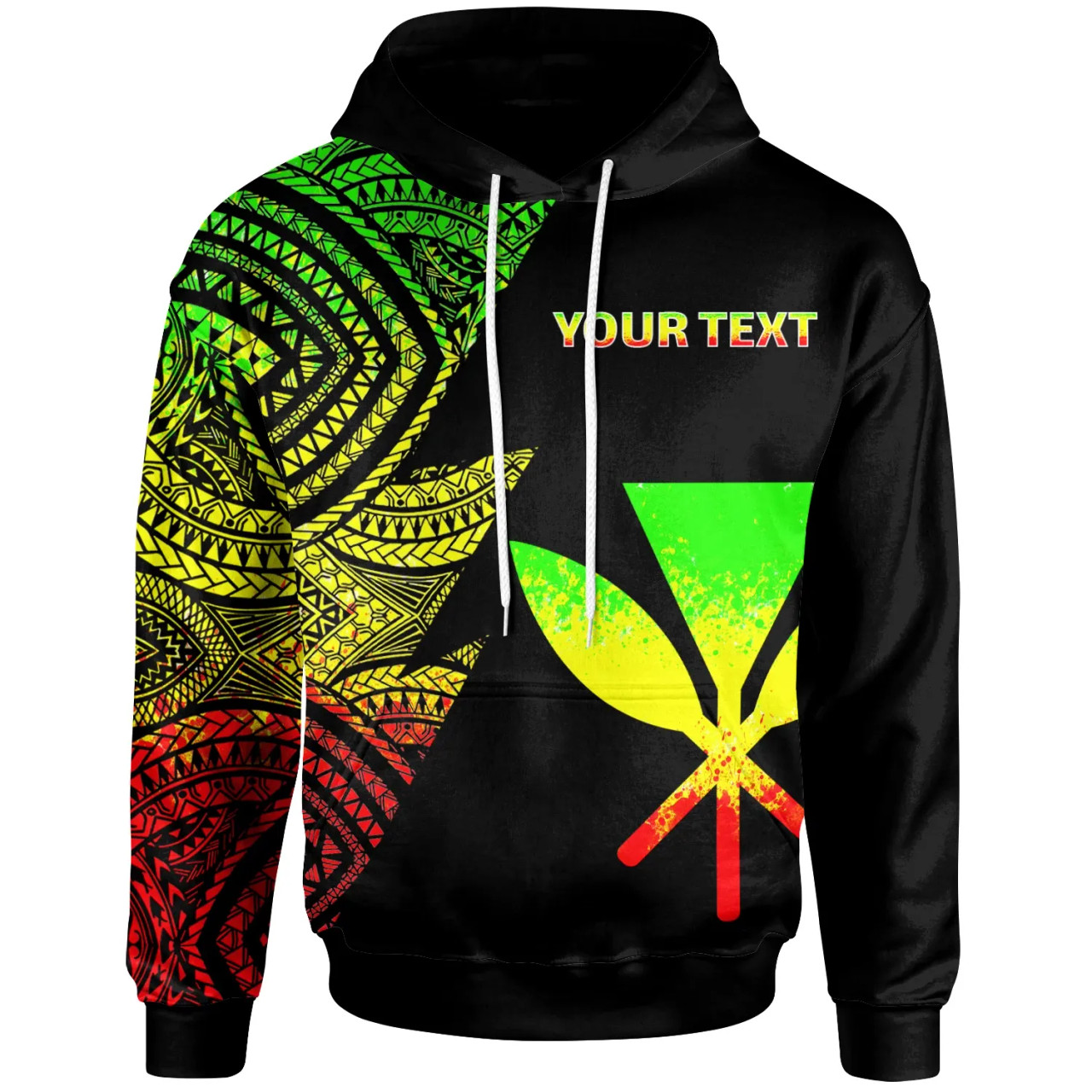 Hawaii Kanaka Maoli Custom Personalized Hoodie - Flash Style Reggae