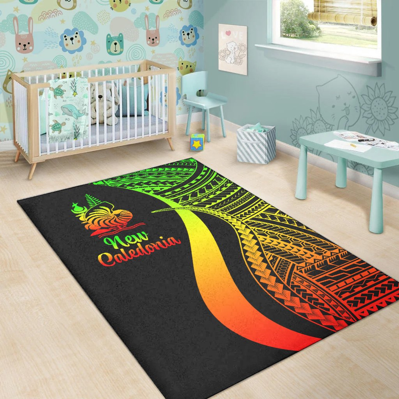 New Caledonia Area Rug - Reggae Polynesian Tentacle Tribal Pattern Polynesian 5