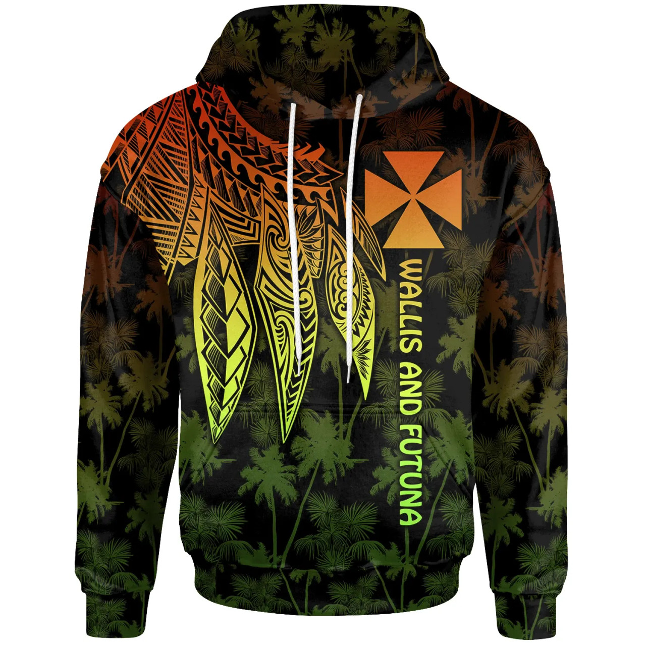 Wallis and Futuna Hoodie - Polynesian Wings Reggae