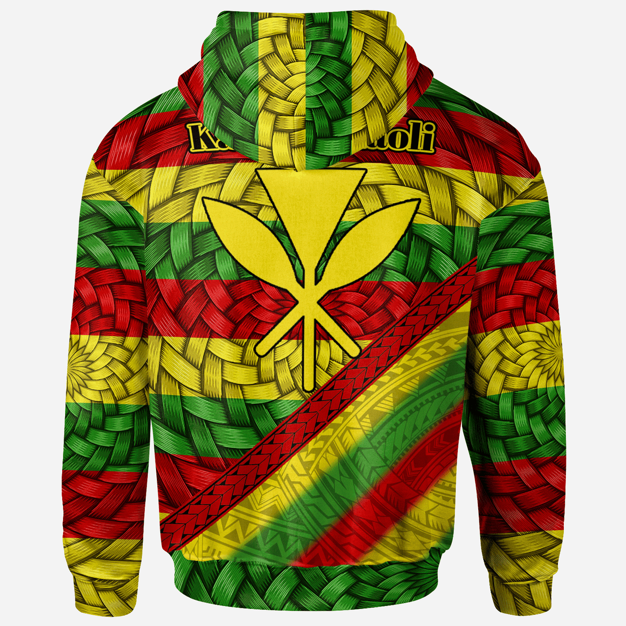 Hawaii Hoodie - Custom Personalised Kanaka Maoli Flag With Bamboo Patterns