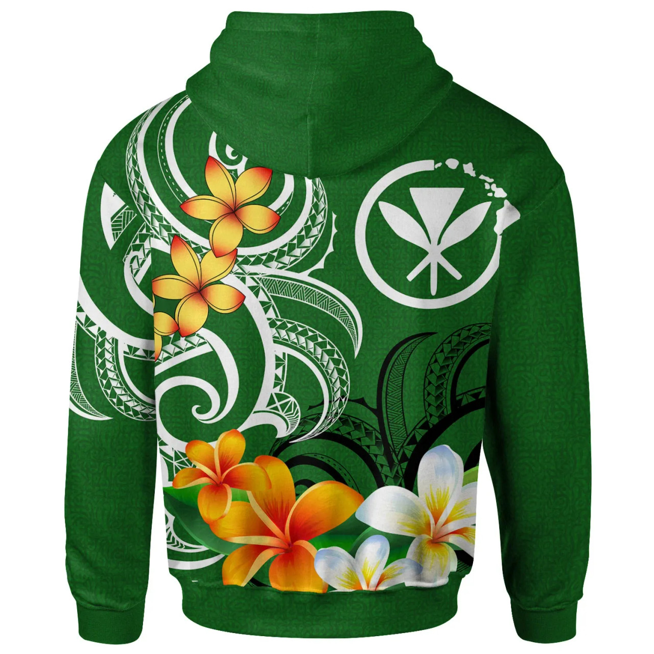 Hawaii Kanaka Maoli Personalised Hoodie - Hawaiian Spirit Green