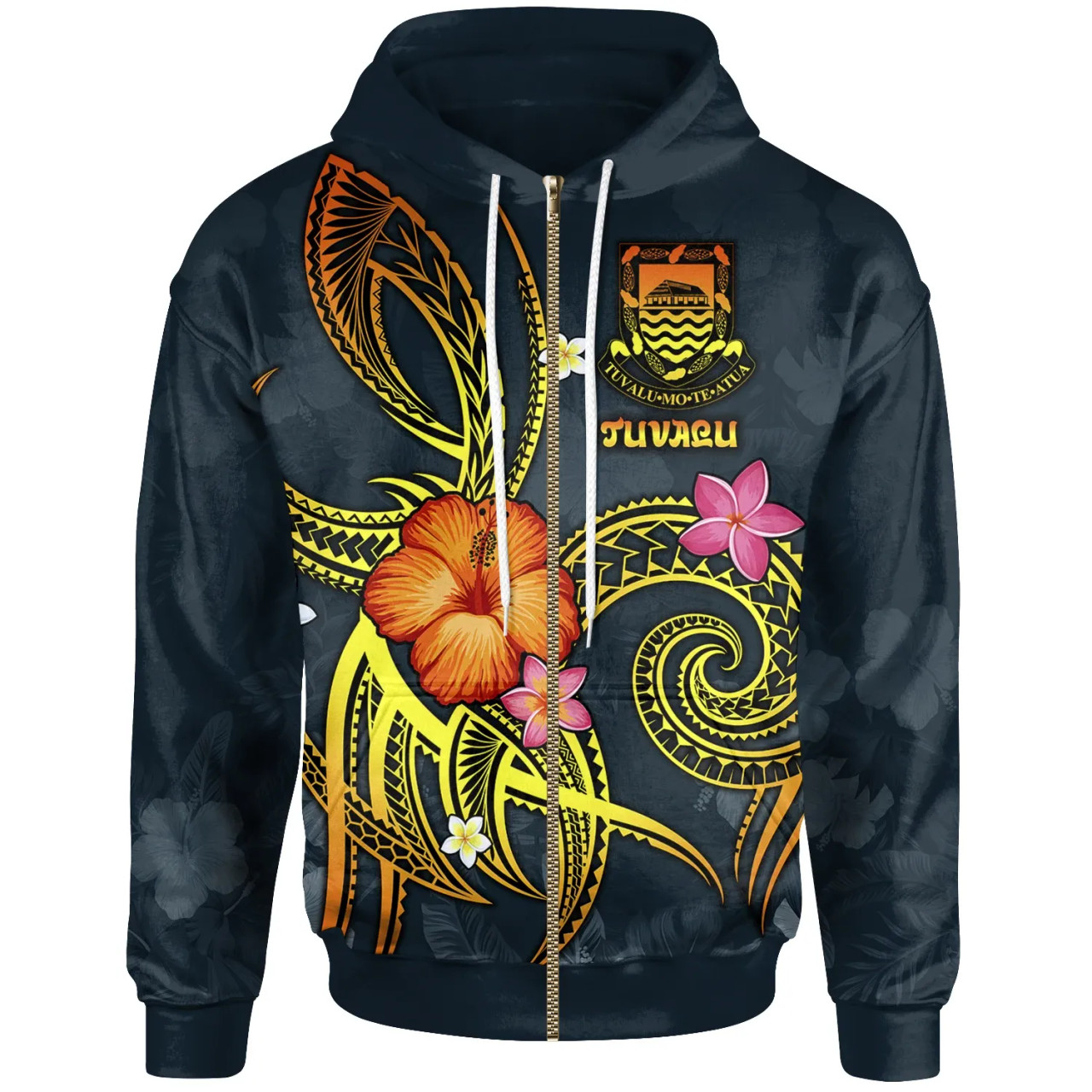 Tuvalu Polynesian Hoodie - Legend of Tuvalu (Blue)