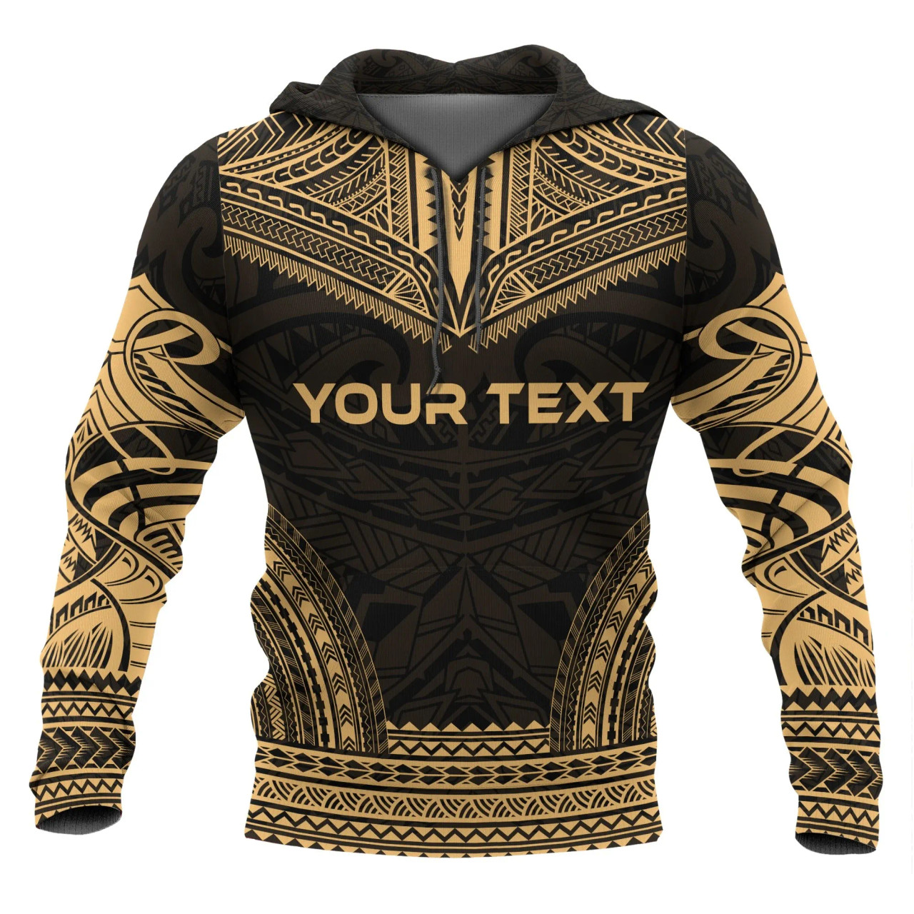 Kanaka Maoli Polynesian Chief Custom Personalised Hoodie - Gold Version