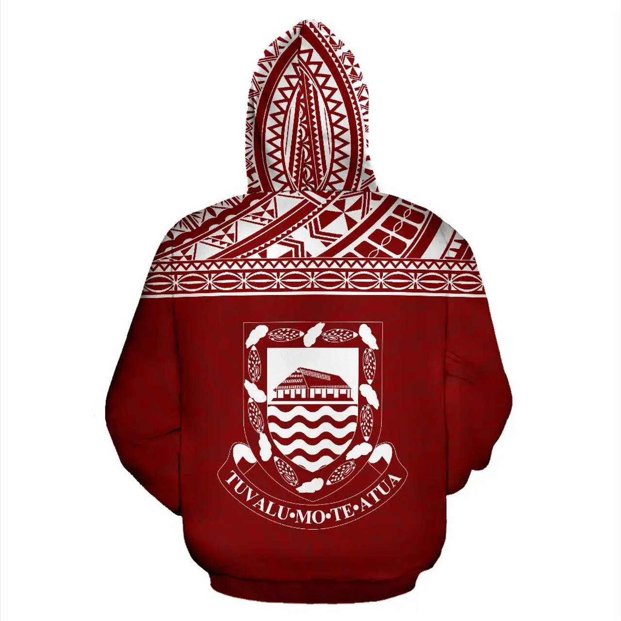 Tuvalu Polynesian Personalised Custom Hoodie Horizontal Red