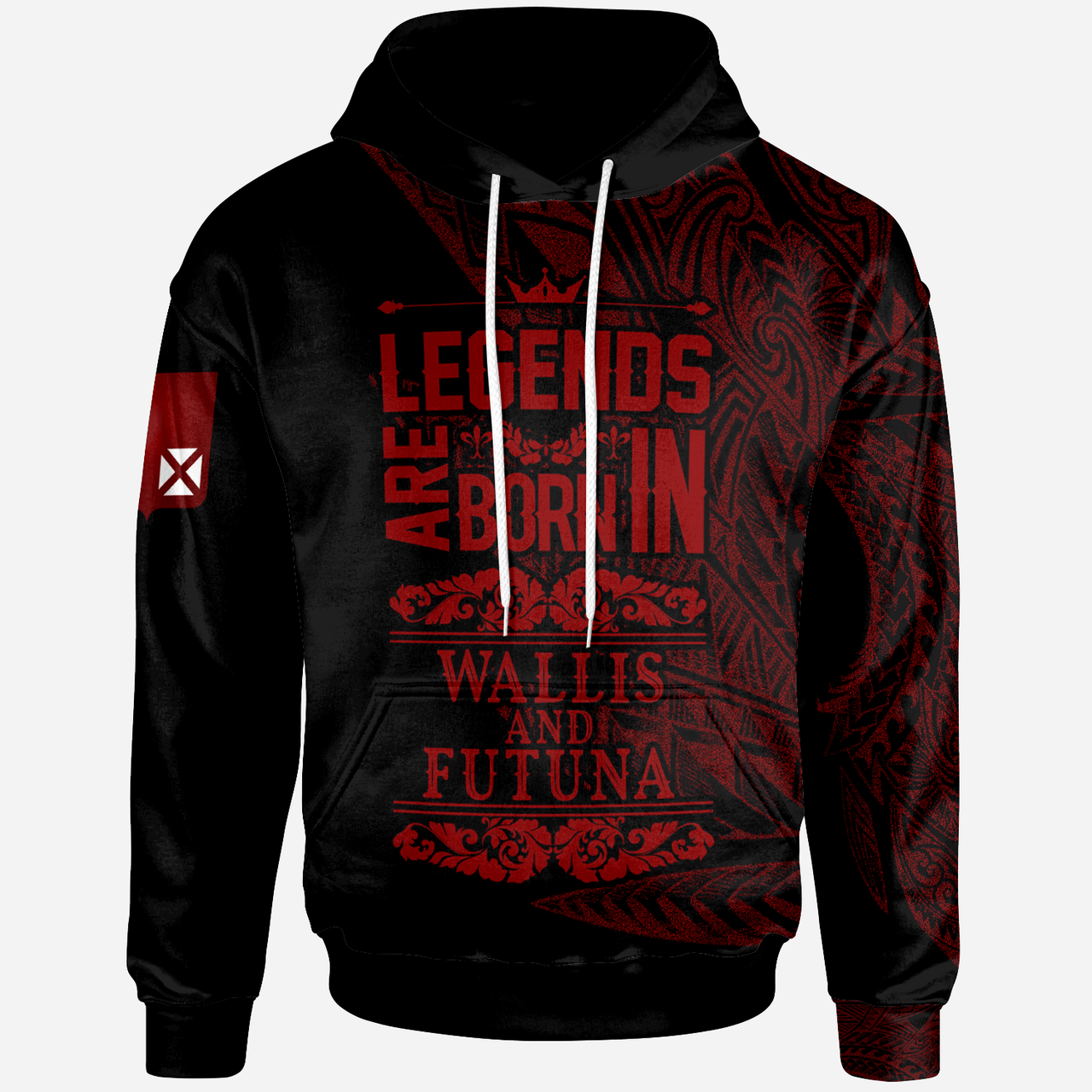 Wallis & Futuna Hoodie - Legends Are Born In Red Color