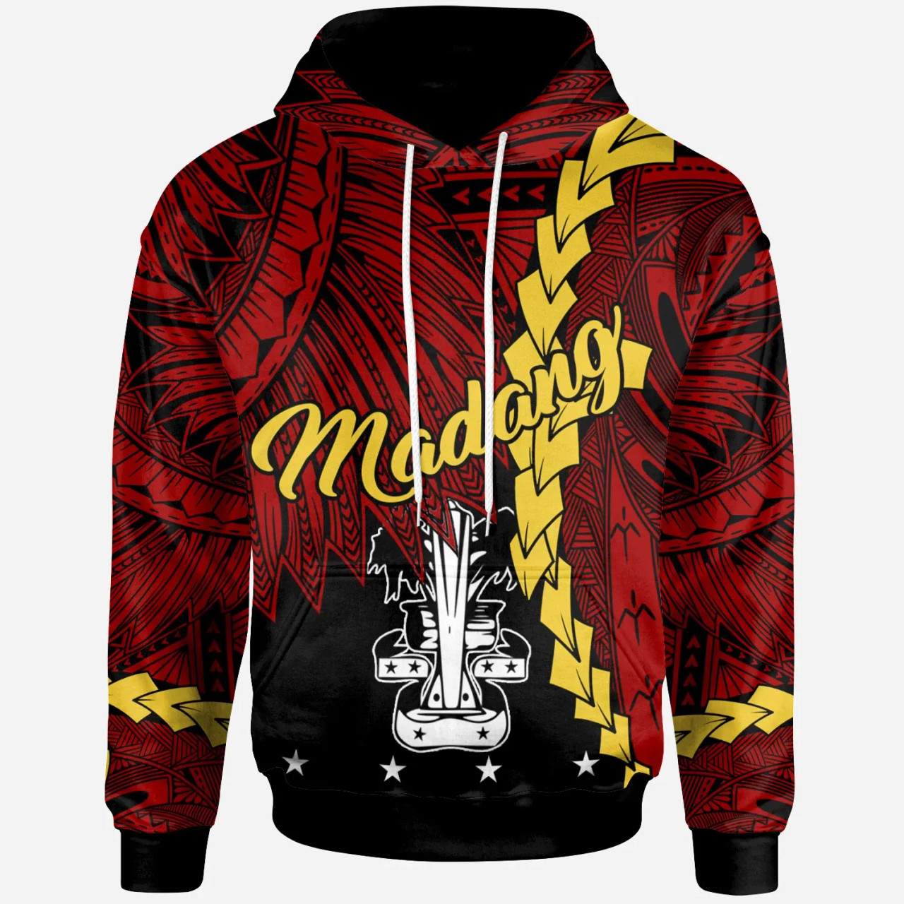 Papua New Guinea Madang Province Polynesian Hoodie - Tribal Wave Tattoo