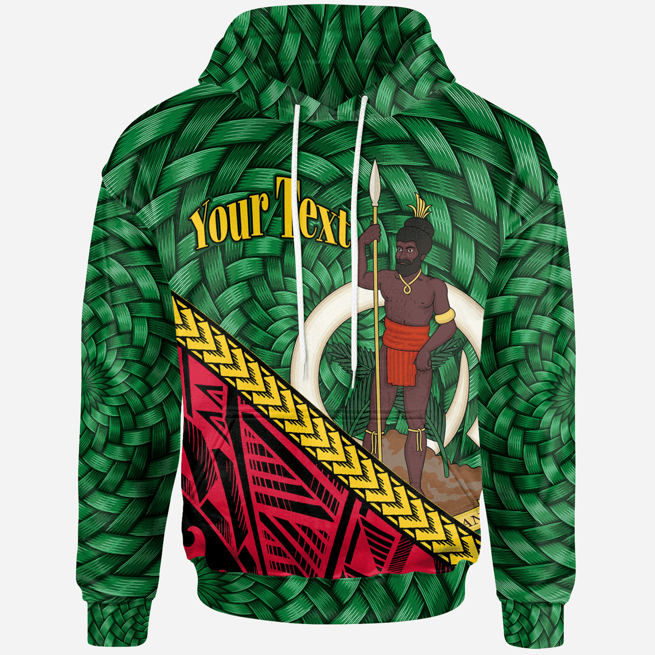Vanuatu Hoodie - Custom Personalised Polynesian Patterns With Bamboo