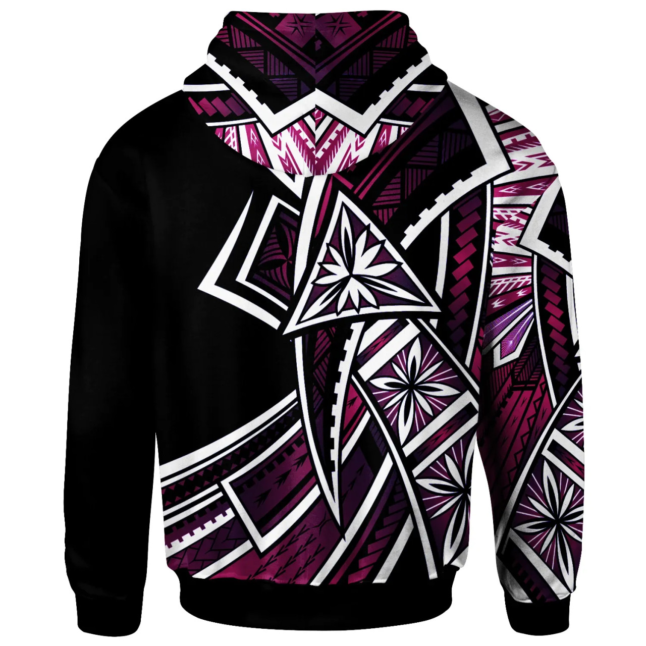 Tonga Hoodie - Tribal Flower Special Pattern Purple Color