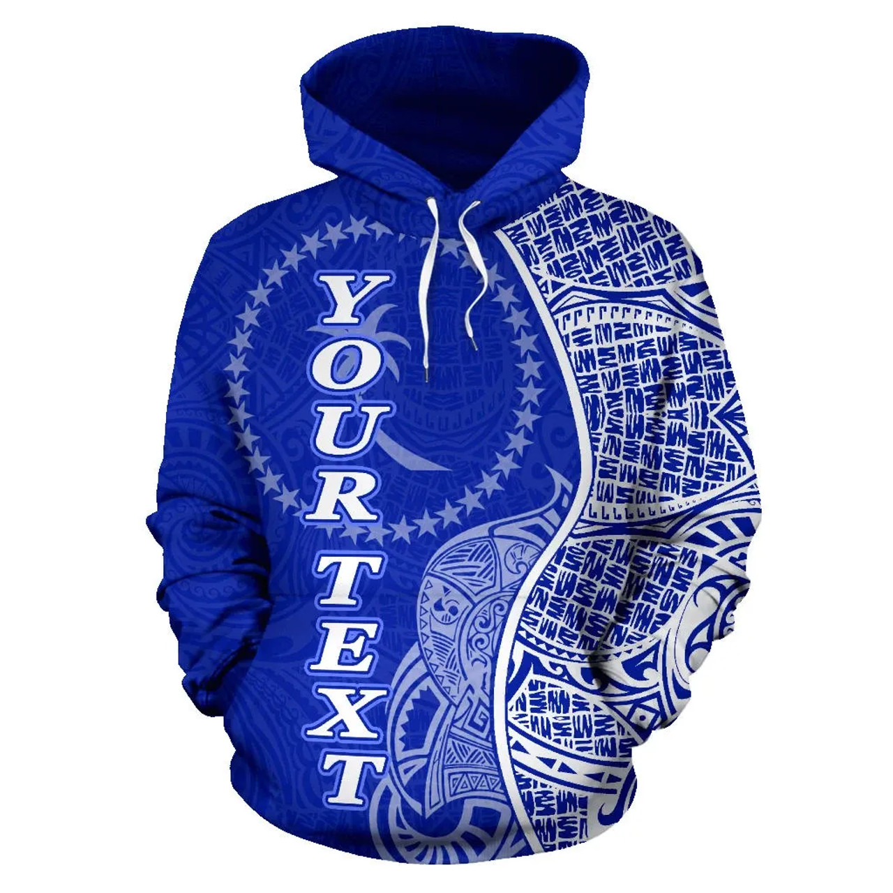 Chuuk Polynesian Custom Personalised Hoodie Coconut Blue