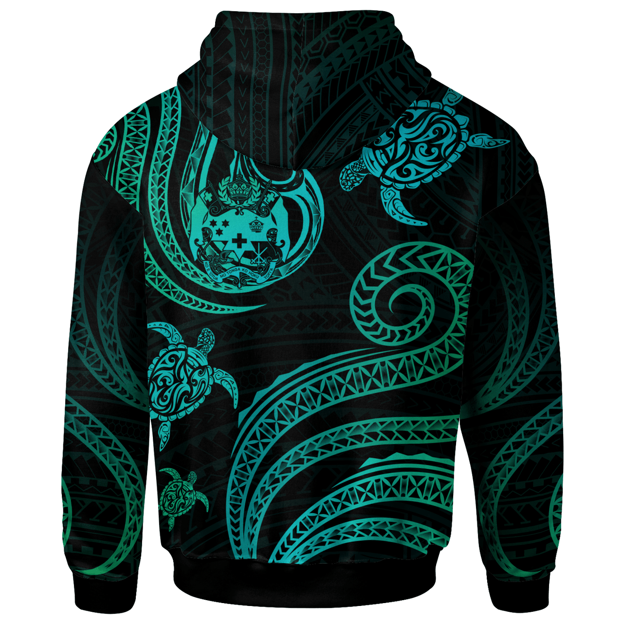 Tonga Personalised Custom Hoodie - Polynesian Turtle With Pattern