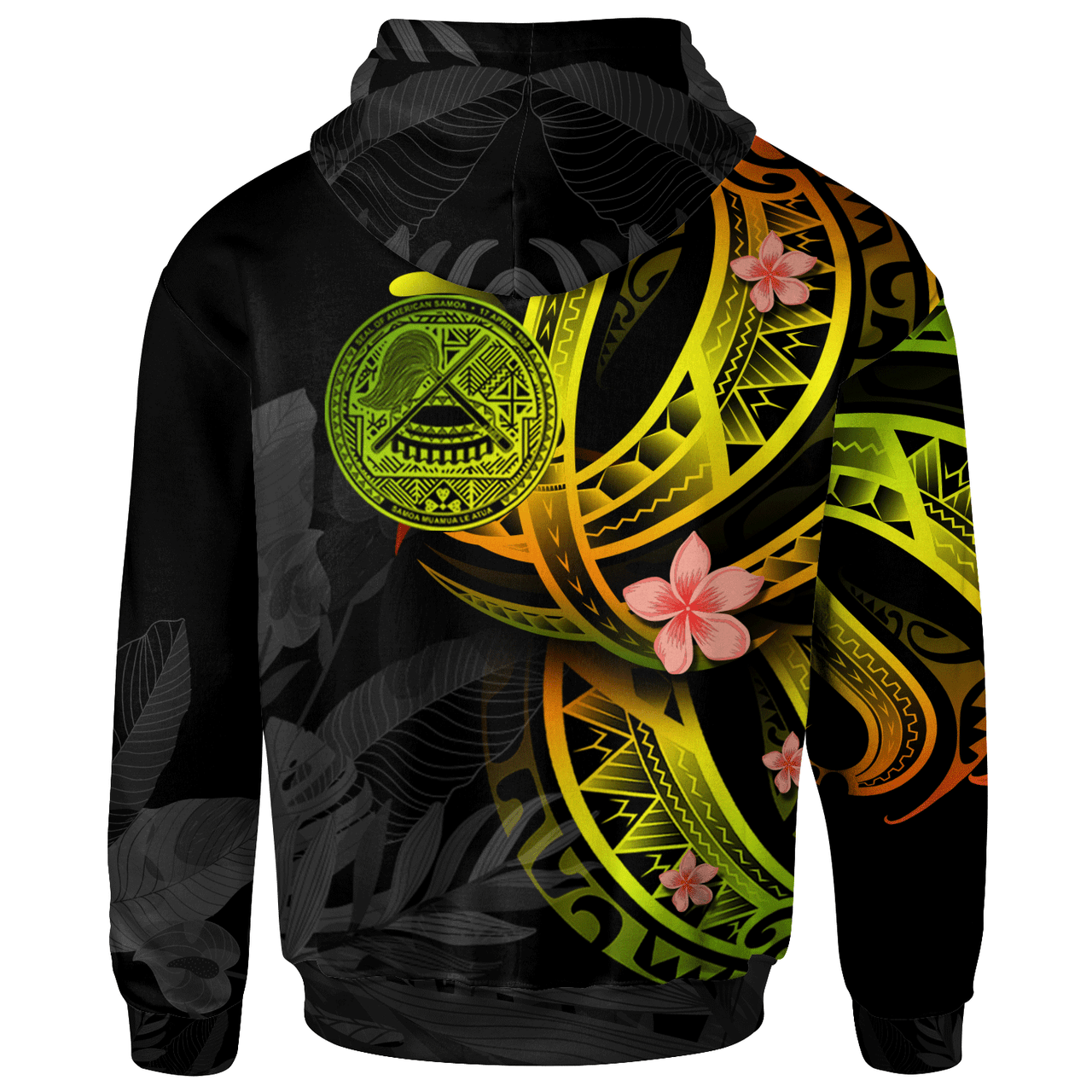 American Samoa Personalised Custom Hoodie - Hibiscus With Pattern Reggae