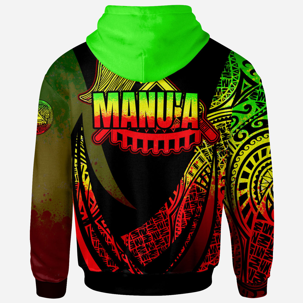 American Samoa Hoodie - Manu'a Ofu Polynesian Reggae Patterns Sport Style 1