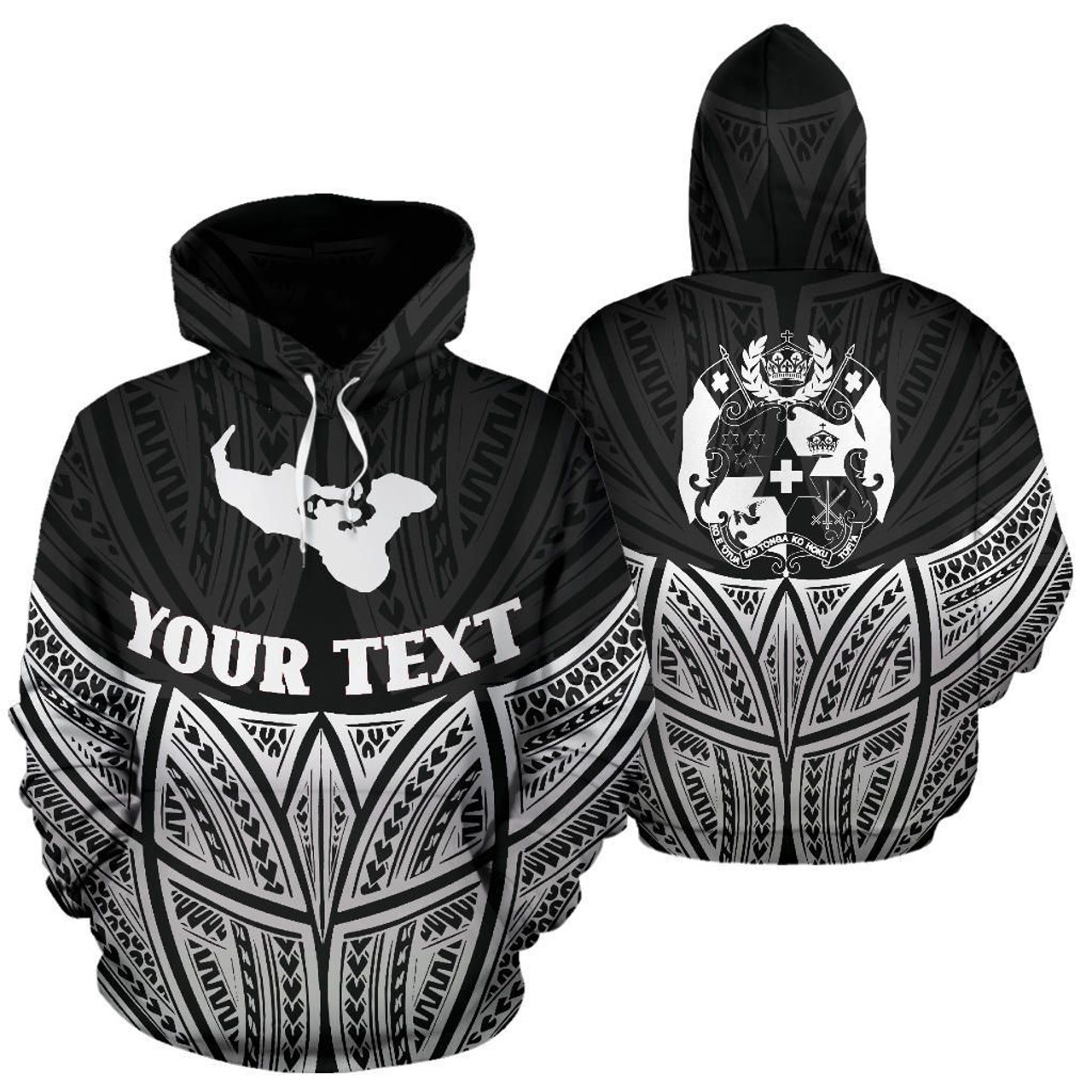 Tonga Polynesian Custom Personalised Hoodie Black Pride Map nd Seal