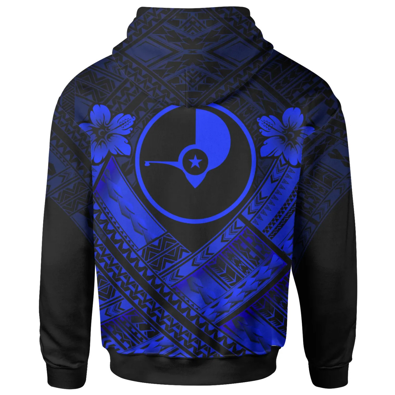 Yap Polynesian Hoodie - Yap Blue Seal Camisole Hibiscus Style