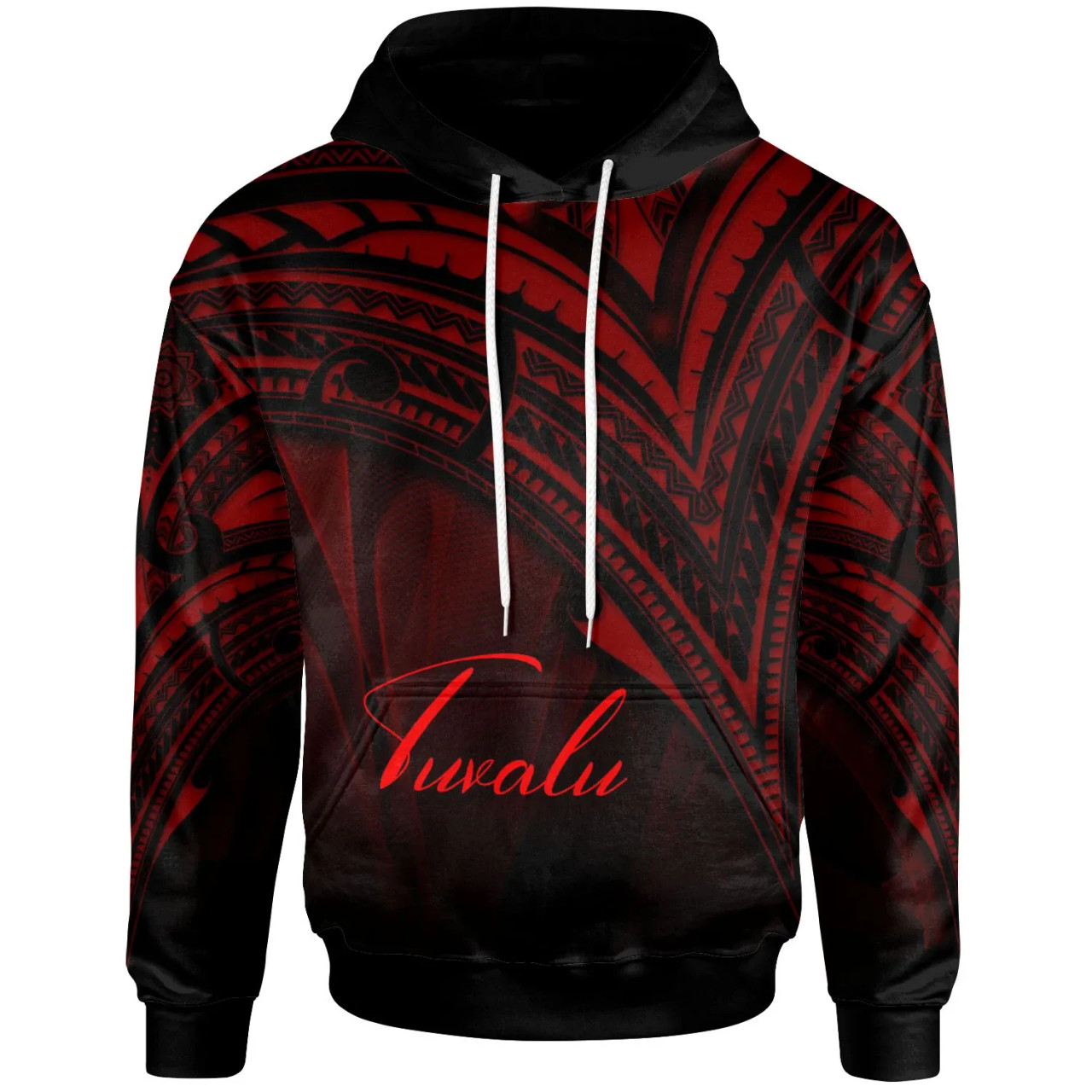 Tuvalu Hoodie - Red Color Cross Style