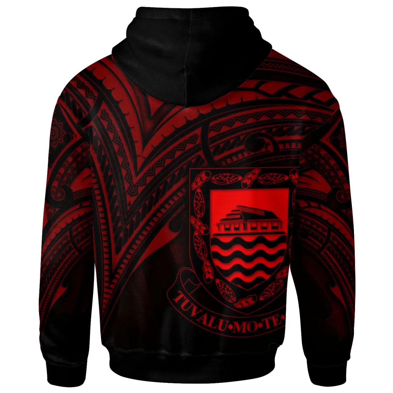 Tuvalu Hoodie - Red Color Cross Style