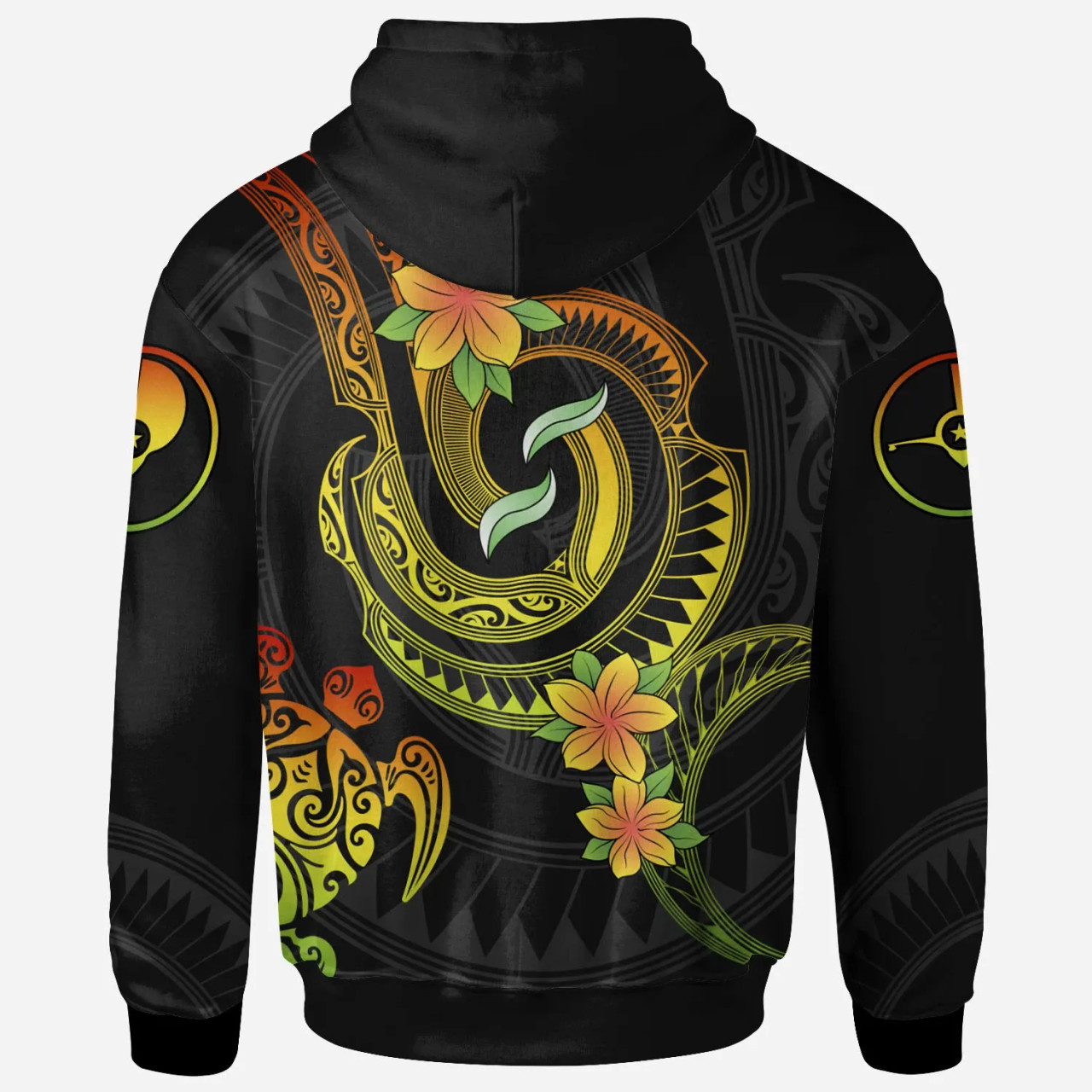 Yap Custom Personalised Hoodie - Reggae Plumeria Flowers with Spiral Patterns