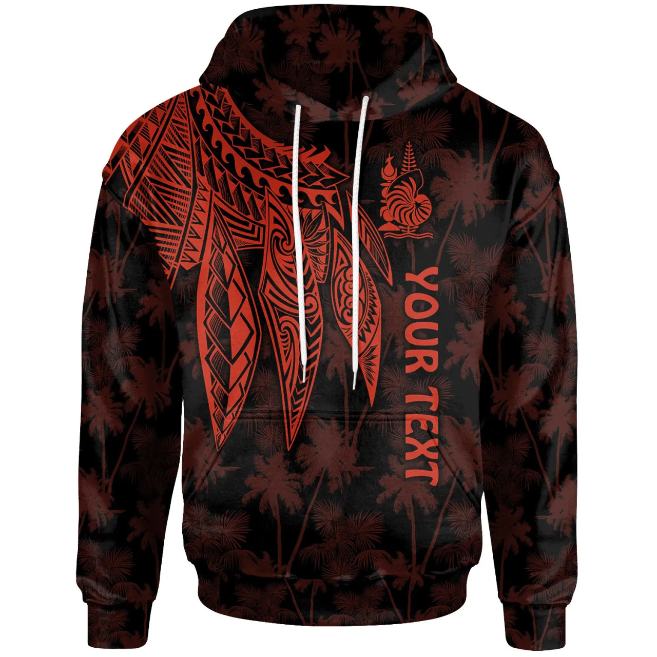 Wallis and Futuna Personalised Hoodie - Polynesian Wings Red