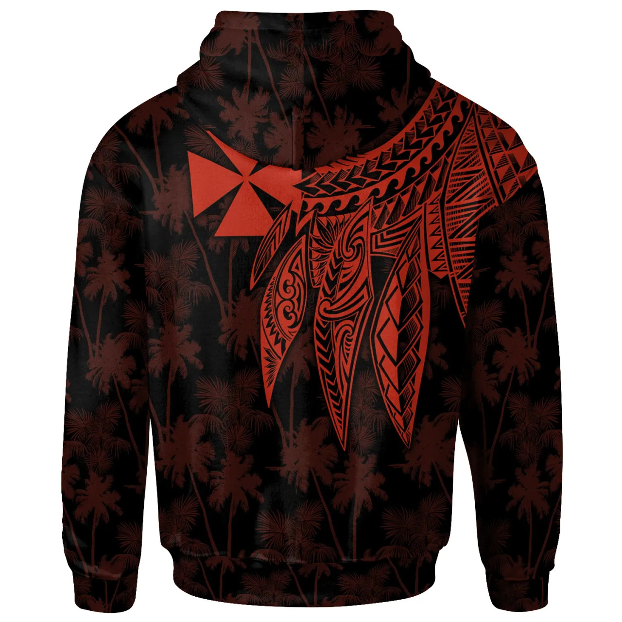 Wallis and Futuna Personalised Hoodie - Polynesian Wings Red