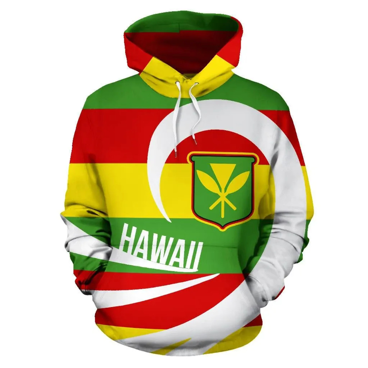 Hawaii Hoodie - Hawaii Kanaka Maoli Flag Roll Into