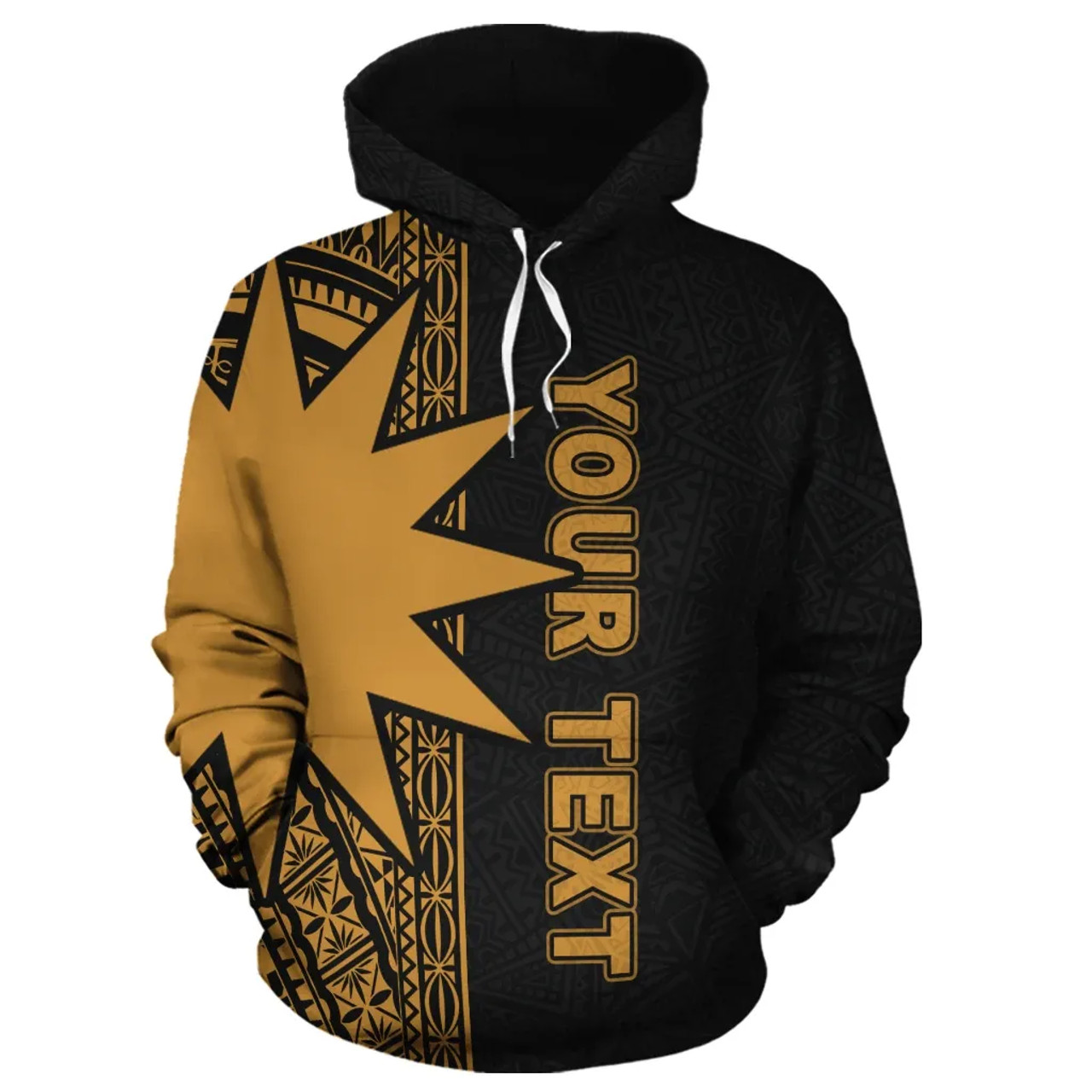 Nauru Polynesian Personalised Custom Hoodie - Gold Line