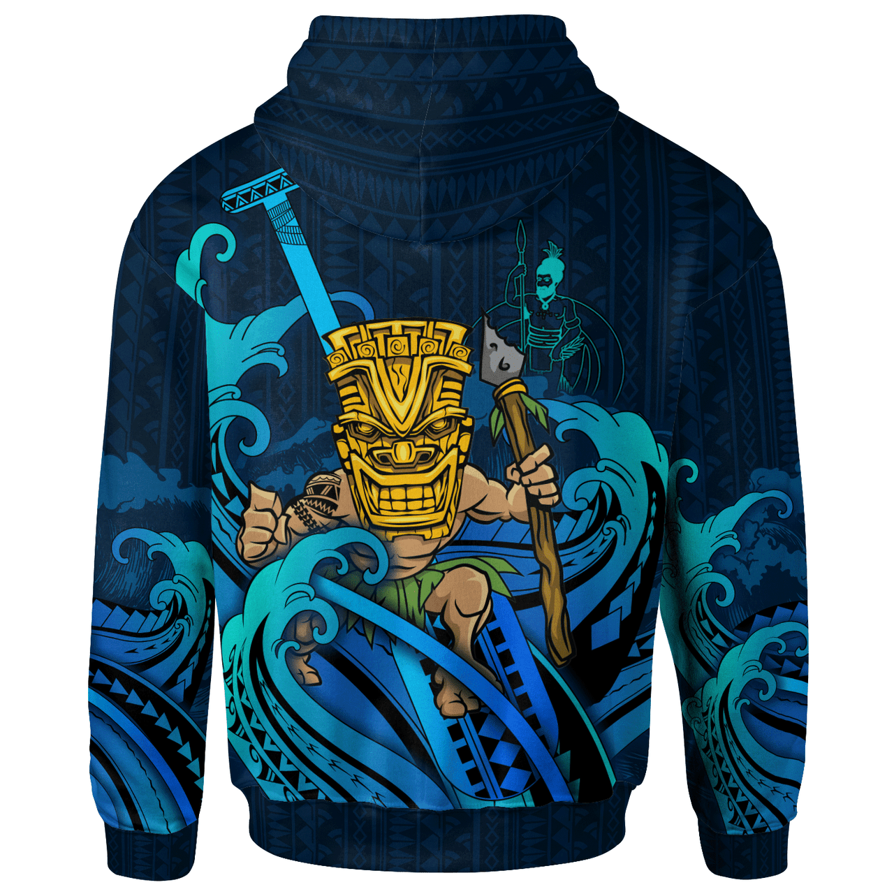 Vanuatu Personalised Custom Hoodie - Tiki And Waves