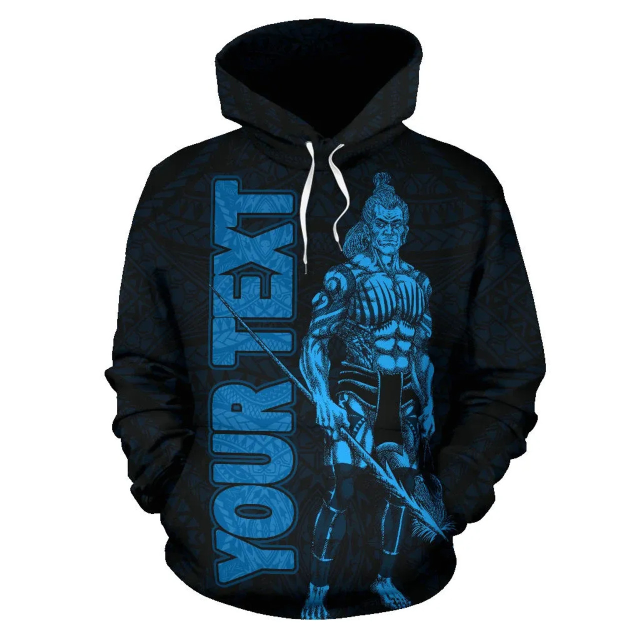 Yap Custom Personalised Hoodie - Micronesia Yapese Warrior Blue