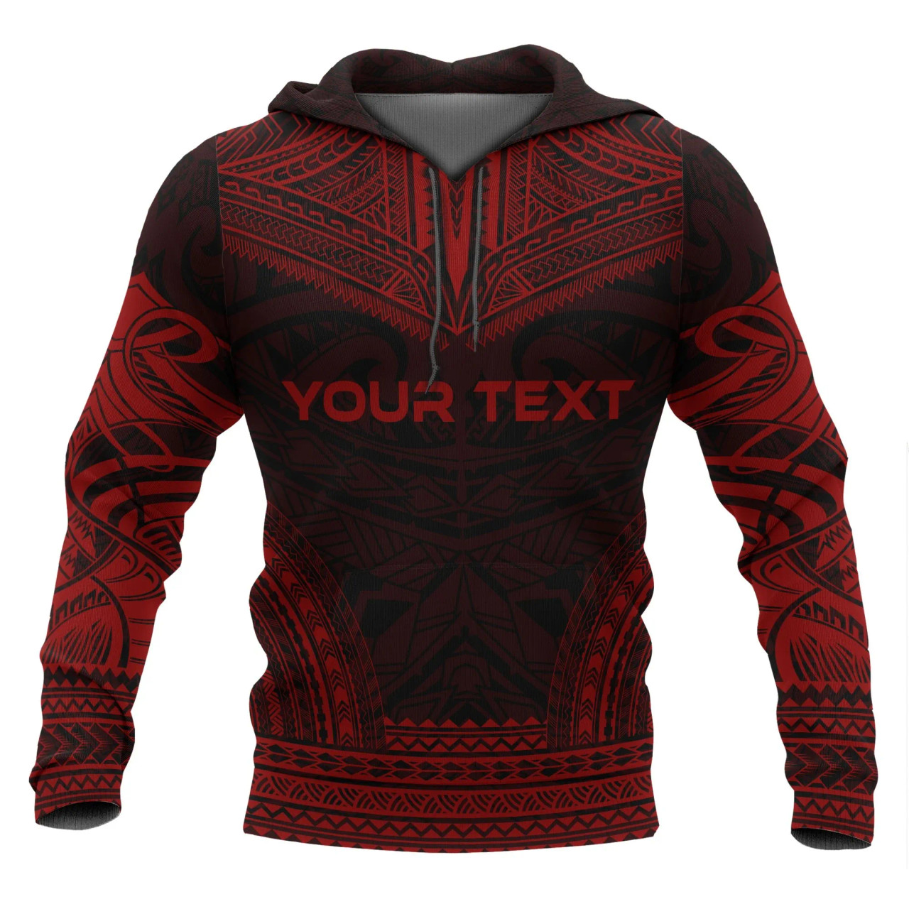 Vanuatu Polynesian Chief Custom Personalised Hoodie - Red Version