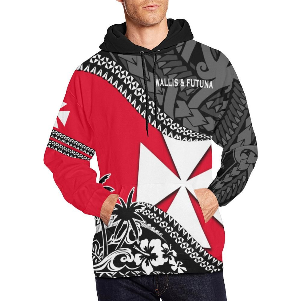 Wallis and Futuna Hoodie Fall In The Wave K7