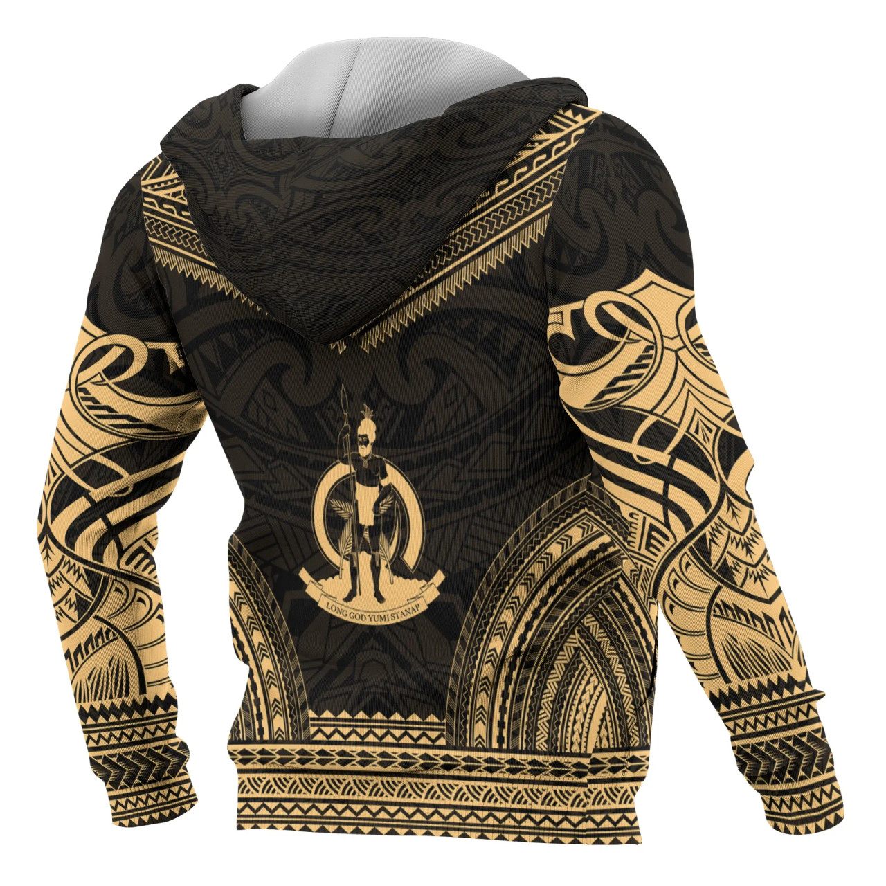 Vanuatu Polynesian Chief Custom Personalised Hoodie - Gold Version