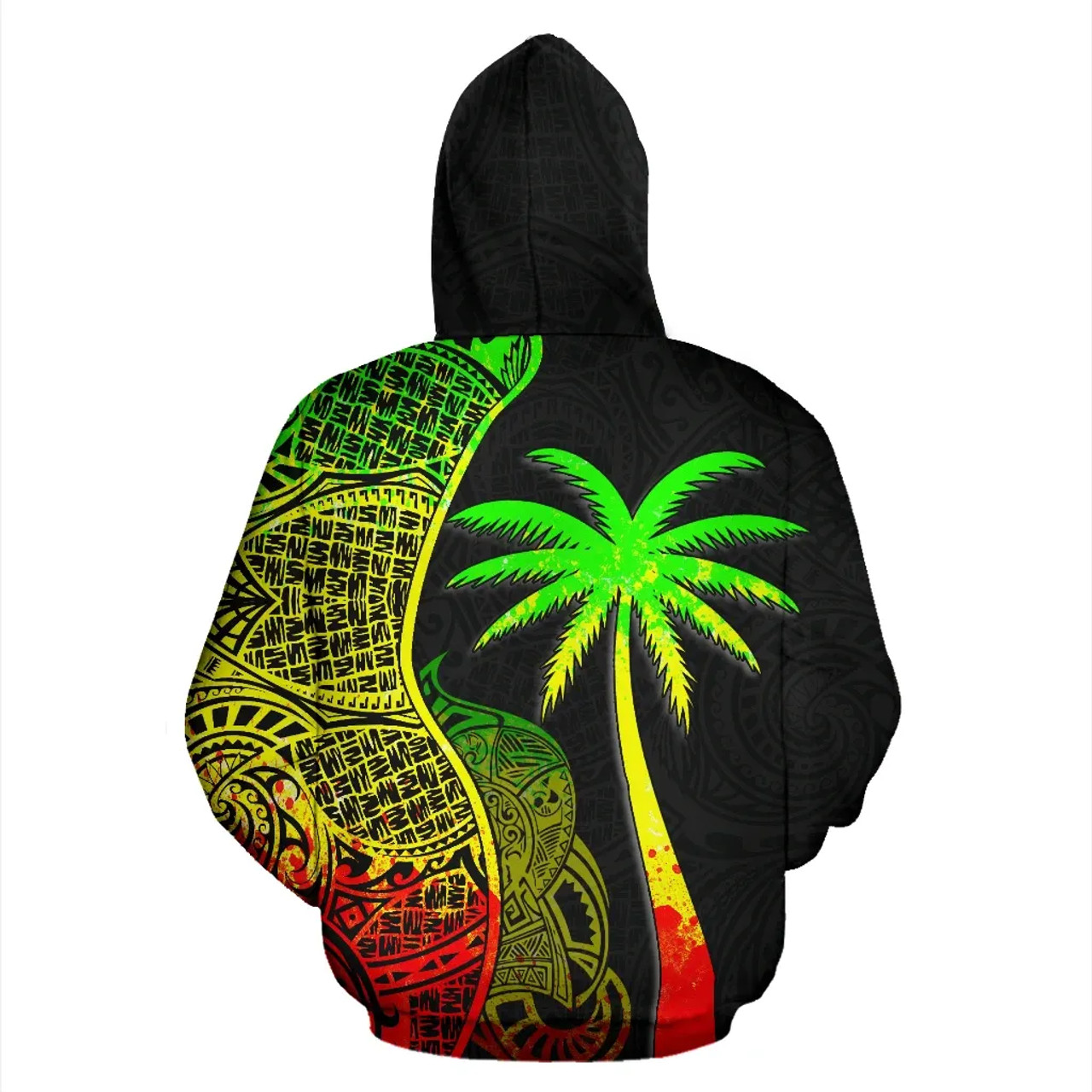 Yap Polynesian Hoodie Coconut Tree Reggae