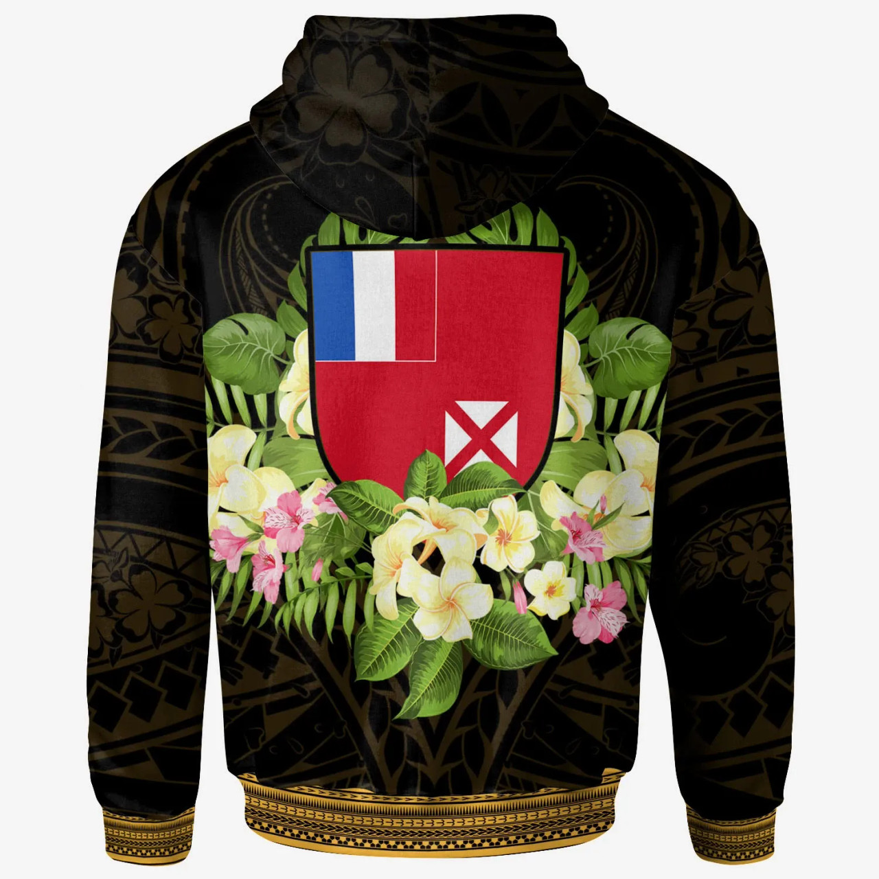 Wallis and Futuna Hoodie - Polynesian Gold Patterns Collection