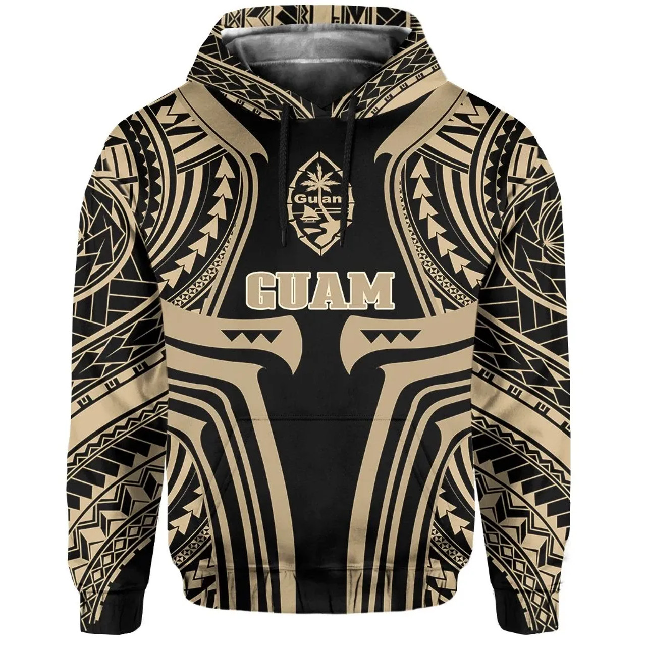 Guam Hoodie - Guam Coat Of Arms Polynesian New Tattoo Style