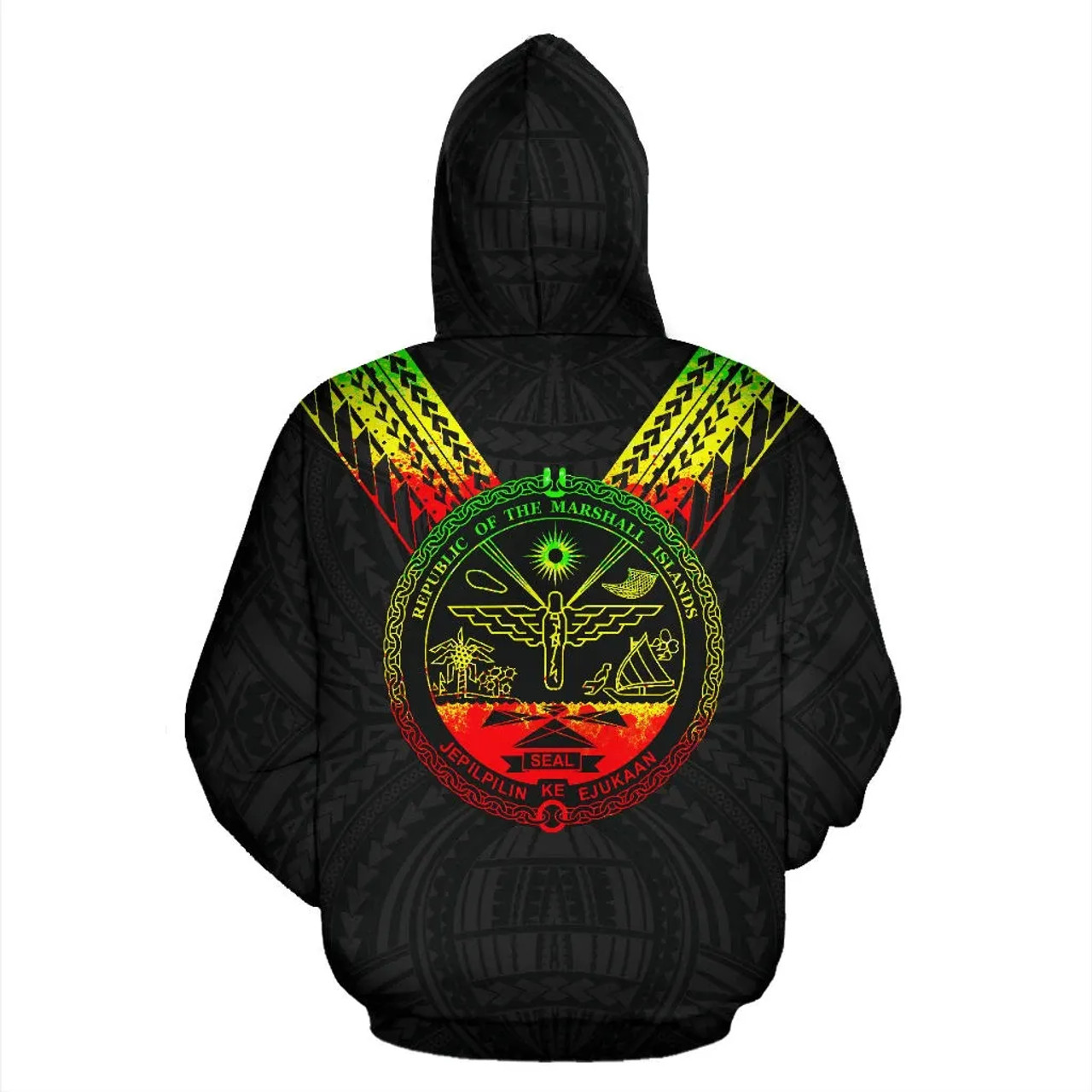 Marshall Islands All Over Hoodie - Reggae Color Sailor Style