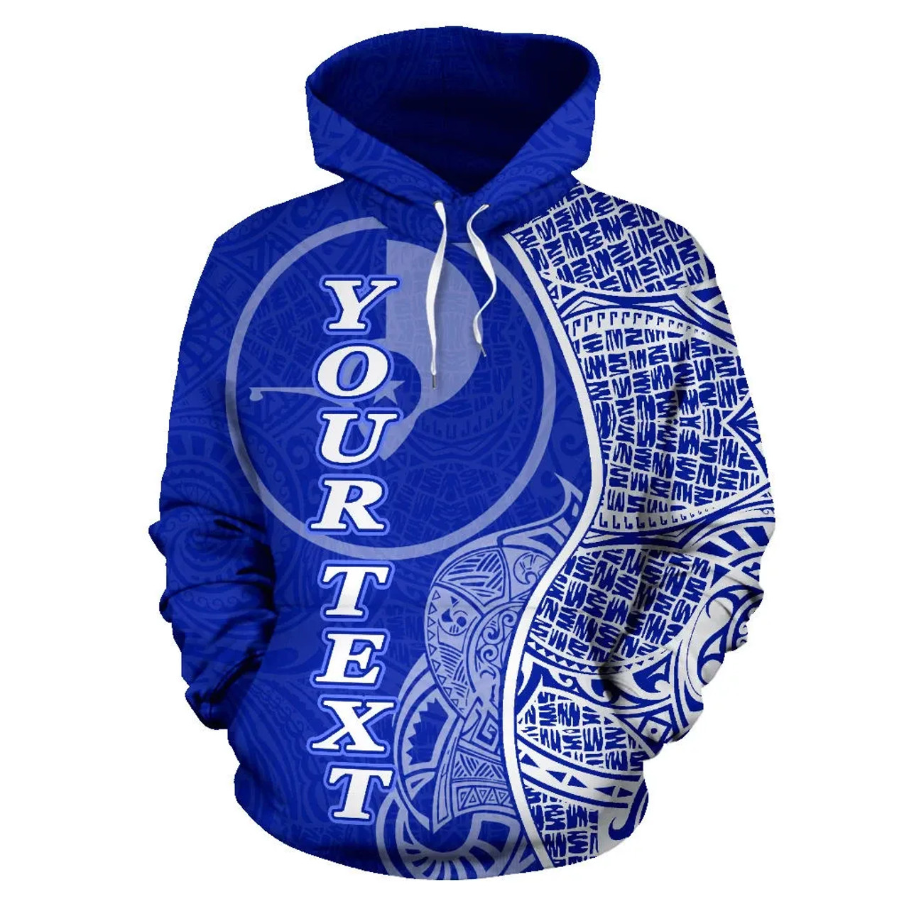 Yap Polynesian Custom Personalised Hoodie Coconut Blue