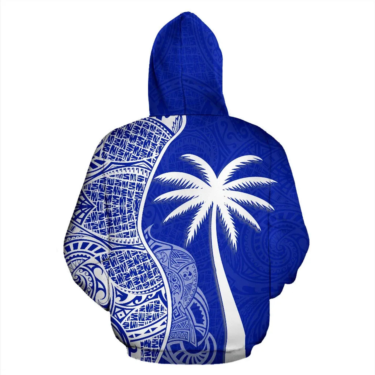 Federated States Of Micronesia Polynesian Custom Personalised Hoodie Coconut Blue