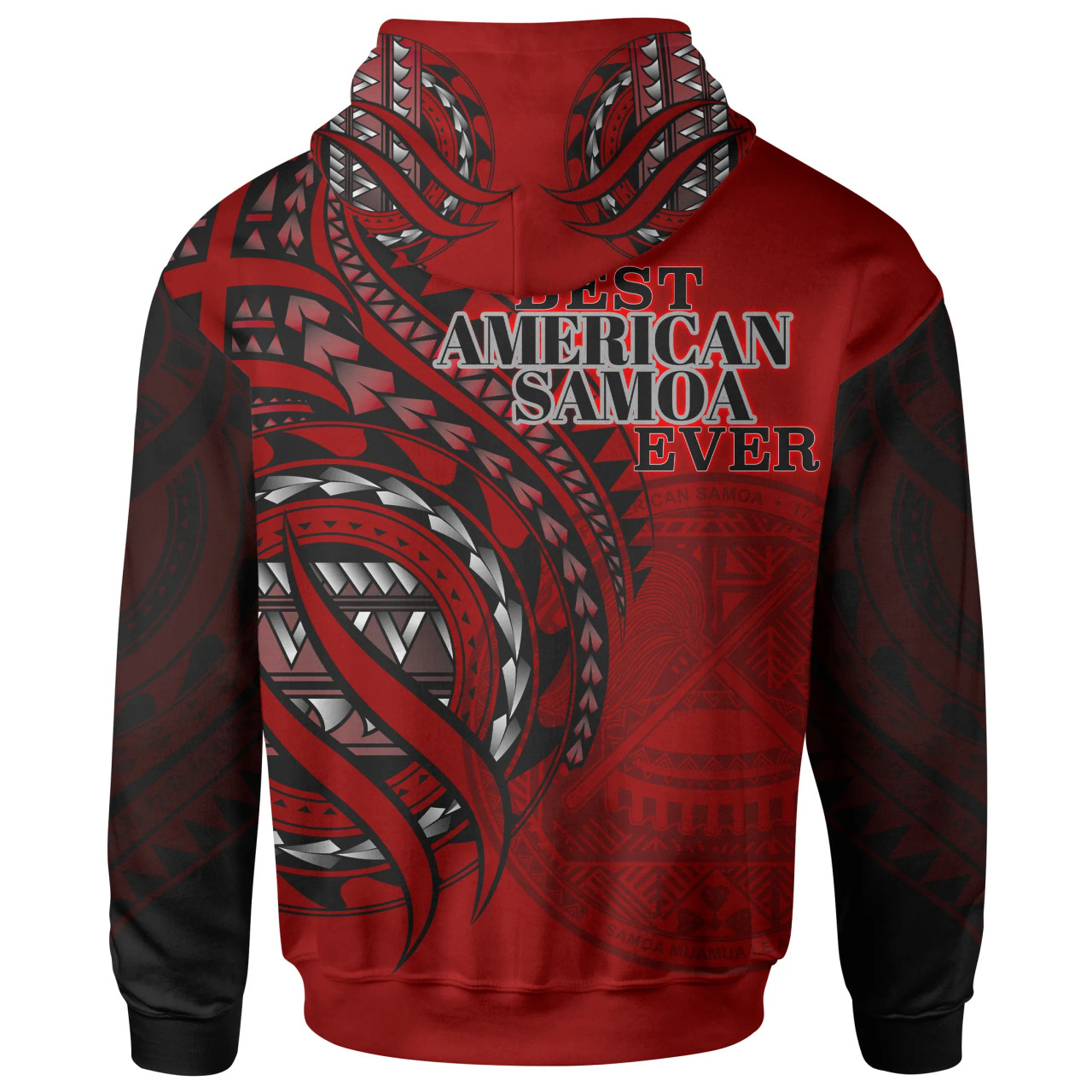 American Samoa Hoodie - Red Polynesian Patterns Best American Samoa Ever