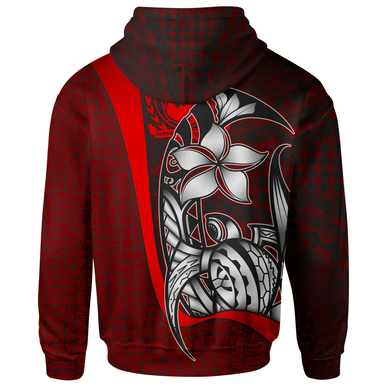 Samoa Polynesian Hoodie Red - Turtle with Hook