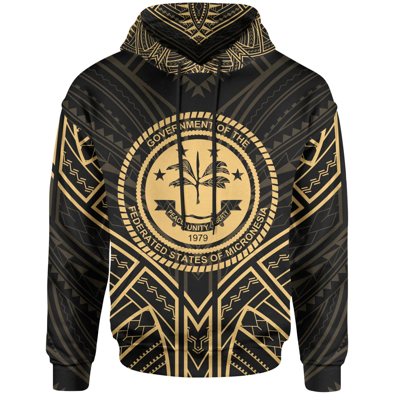 Federated States of Micronesia Hoodie - Federated States of Micronesia Seal Gold Tribal Patterns