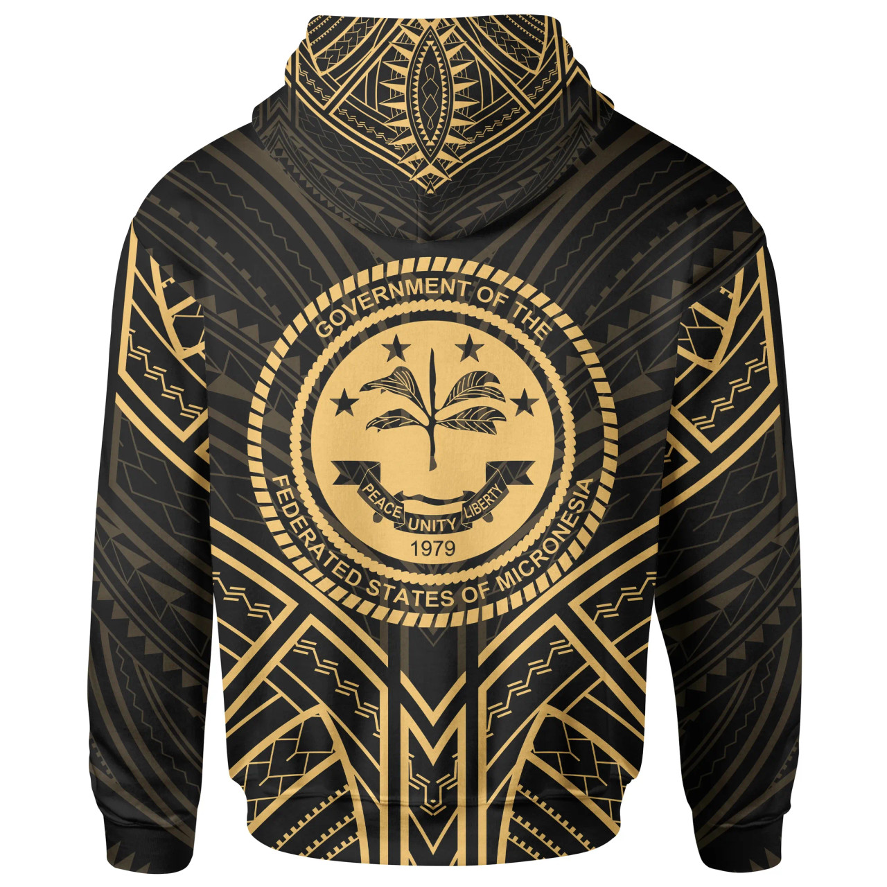 Federated States of Micronesia Hoodie - Federated States of Micronesia Seal Gold Tribal Patterns