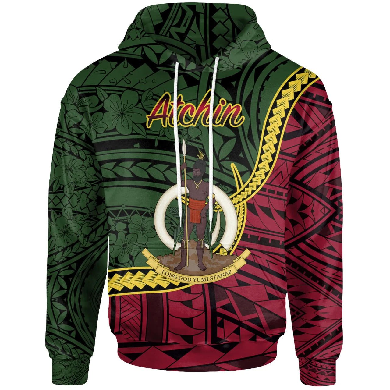 Vanuatu Hoodie - Atchin Seal Of Vanuatu Polynesian Patterns