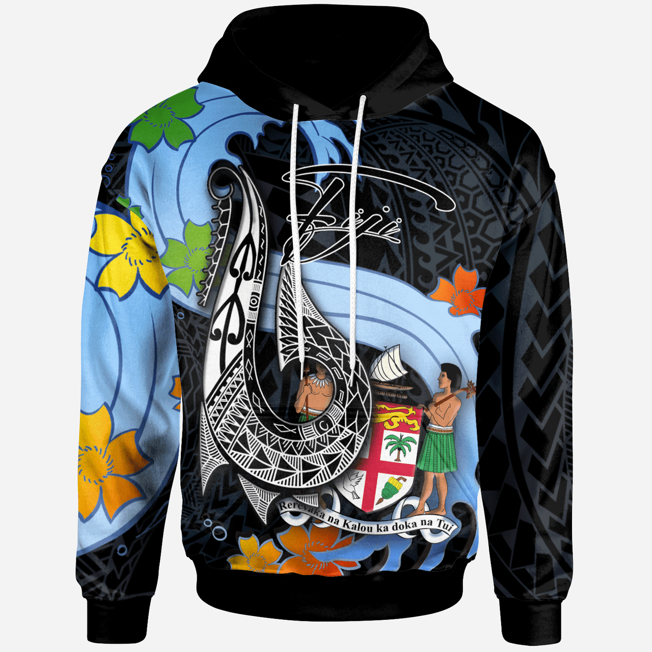 Fiji Hoodie - Fish Hooks And Wave