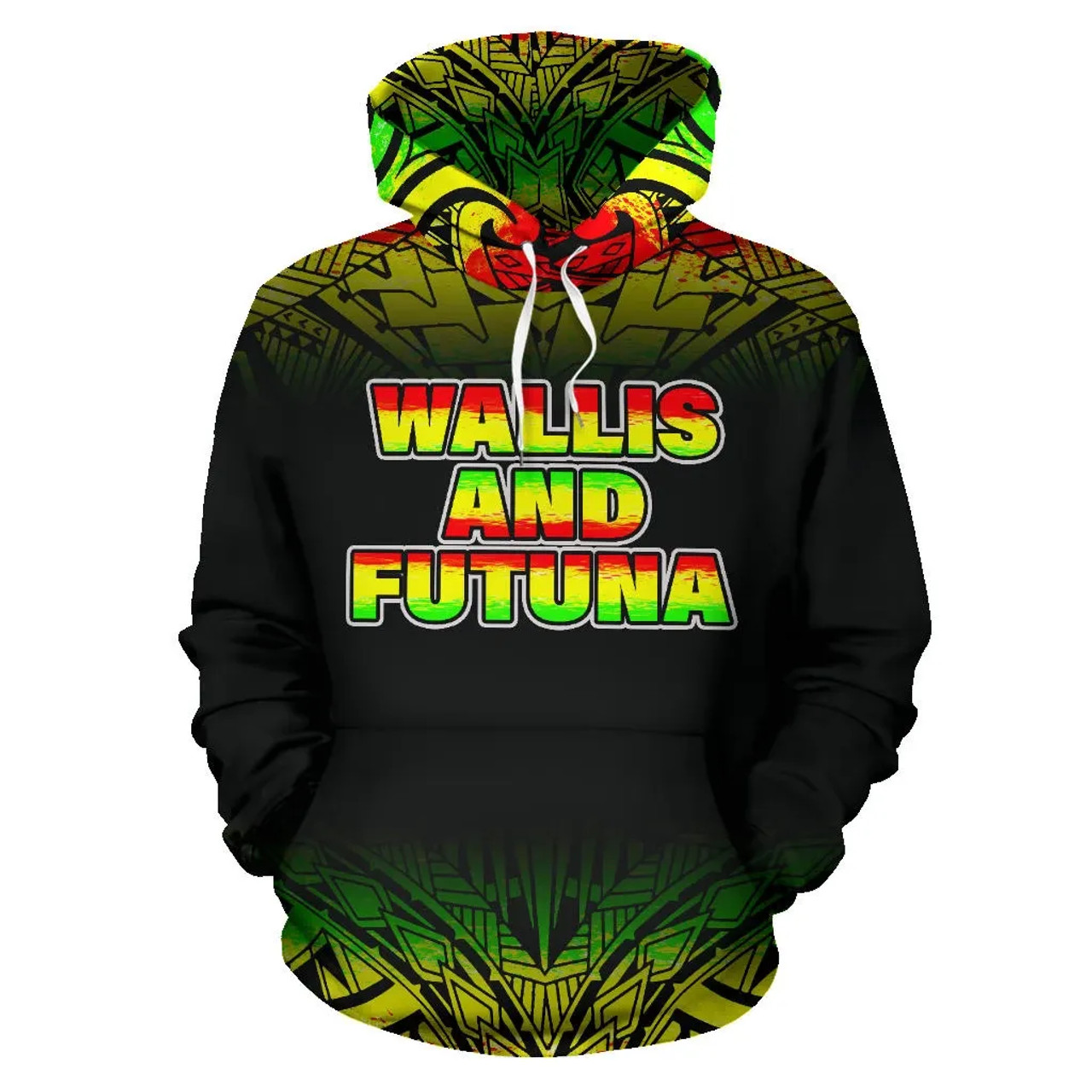 Wallis And Futuna All Over Hoodie - Fog Reggae Style